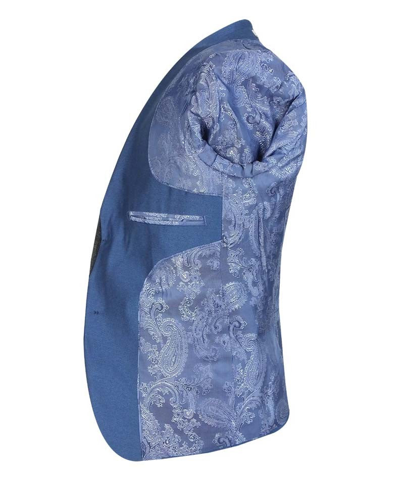 Jungen Slim Fit Piping Tuxedo Dinner Anzug - Tonicblau