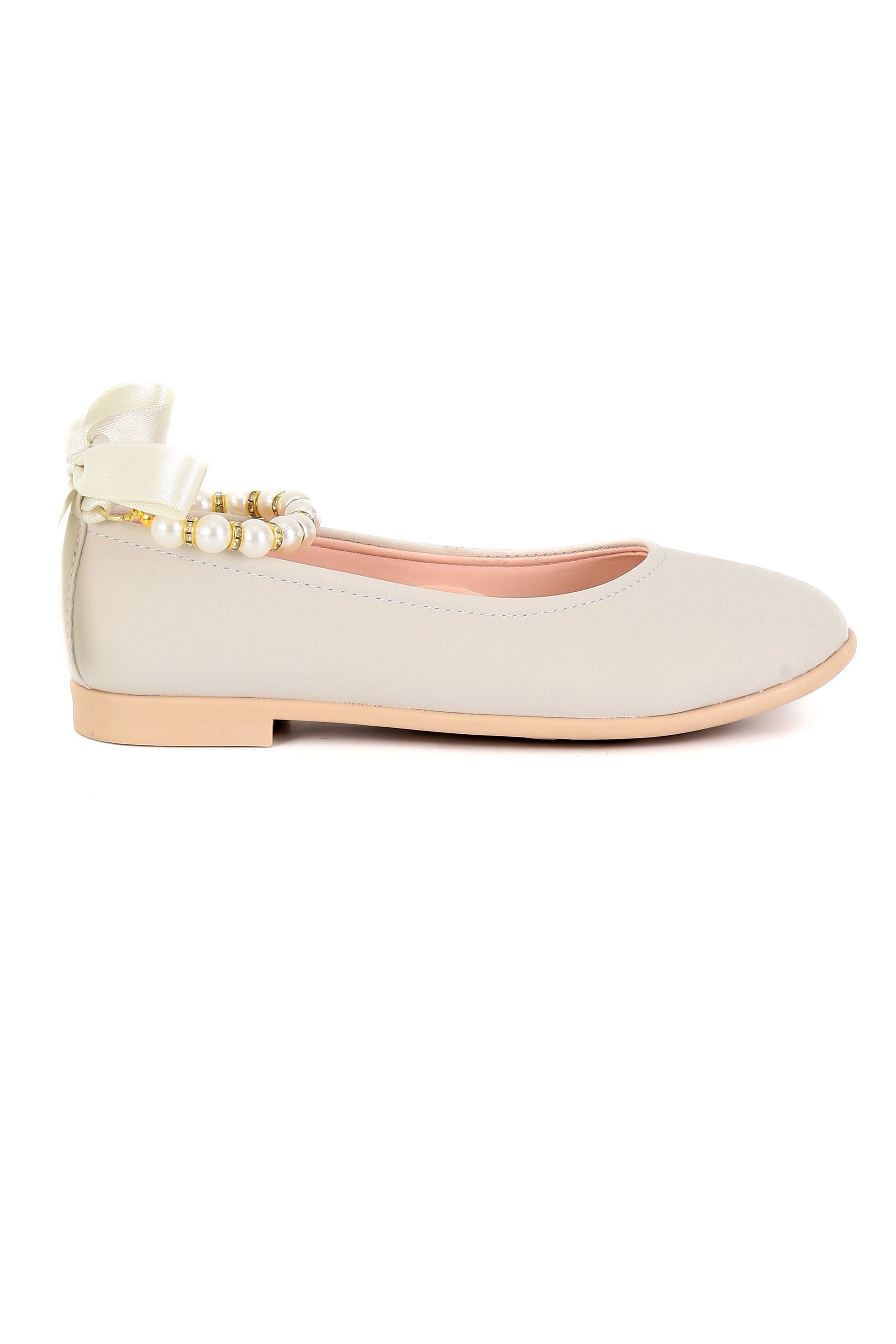 Mädchen Perlen Flache Mary Jane Schuhe - ISABEL - Beige