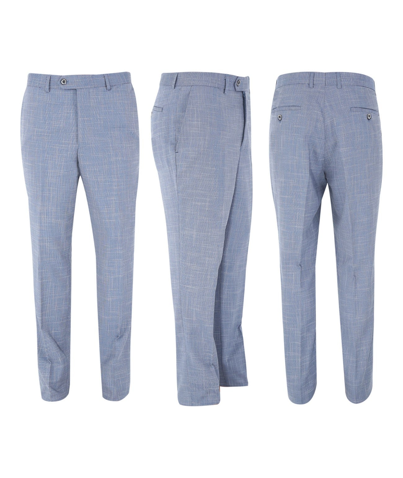 Herren Slim Fit Karo Hose - COLT ICE - Hellblau