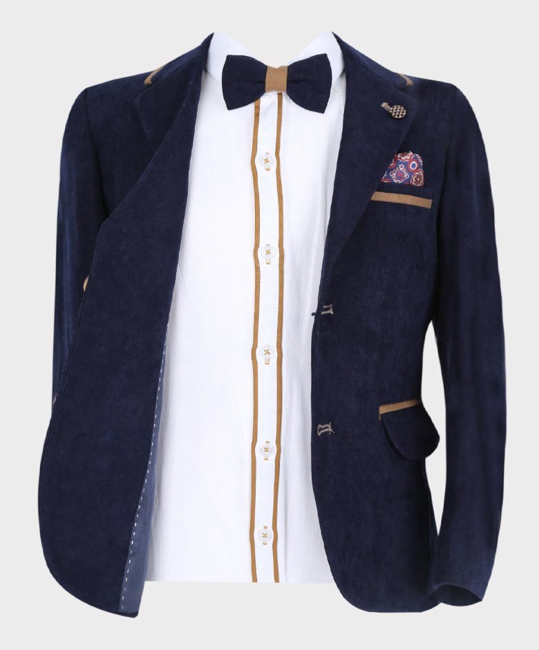 Jungen Schlank geschnittener 6-teiliger Anzug - Sebastian - Navyblau
