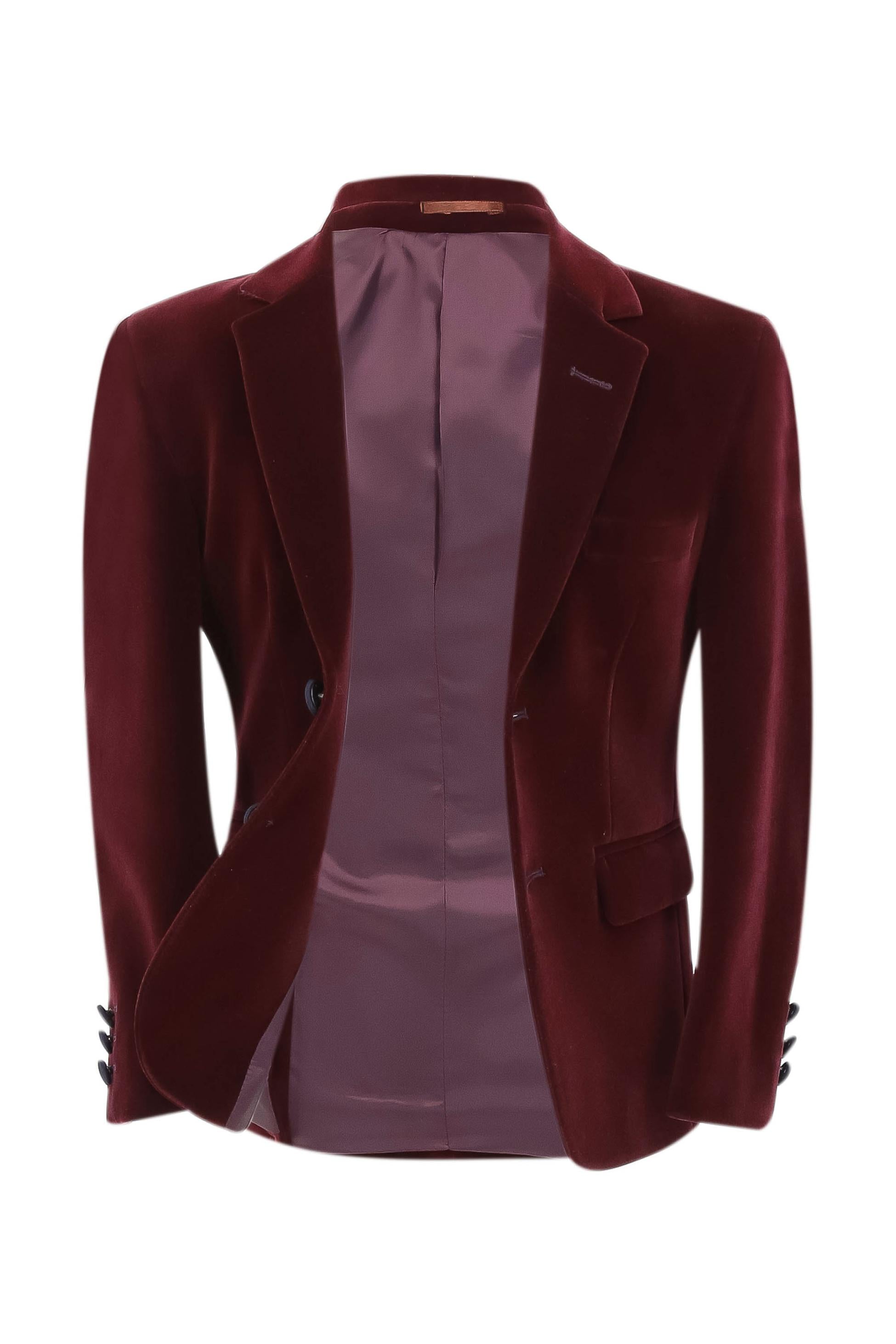Blazer Formel Slim Fit en Velours pour Garçons - Hackney - Bordeaux