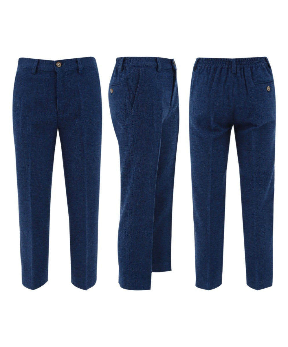 Costume en Tweed et Laine Slim Fit Bleu pour Garçons - ORSON - Bleu