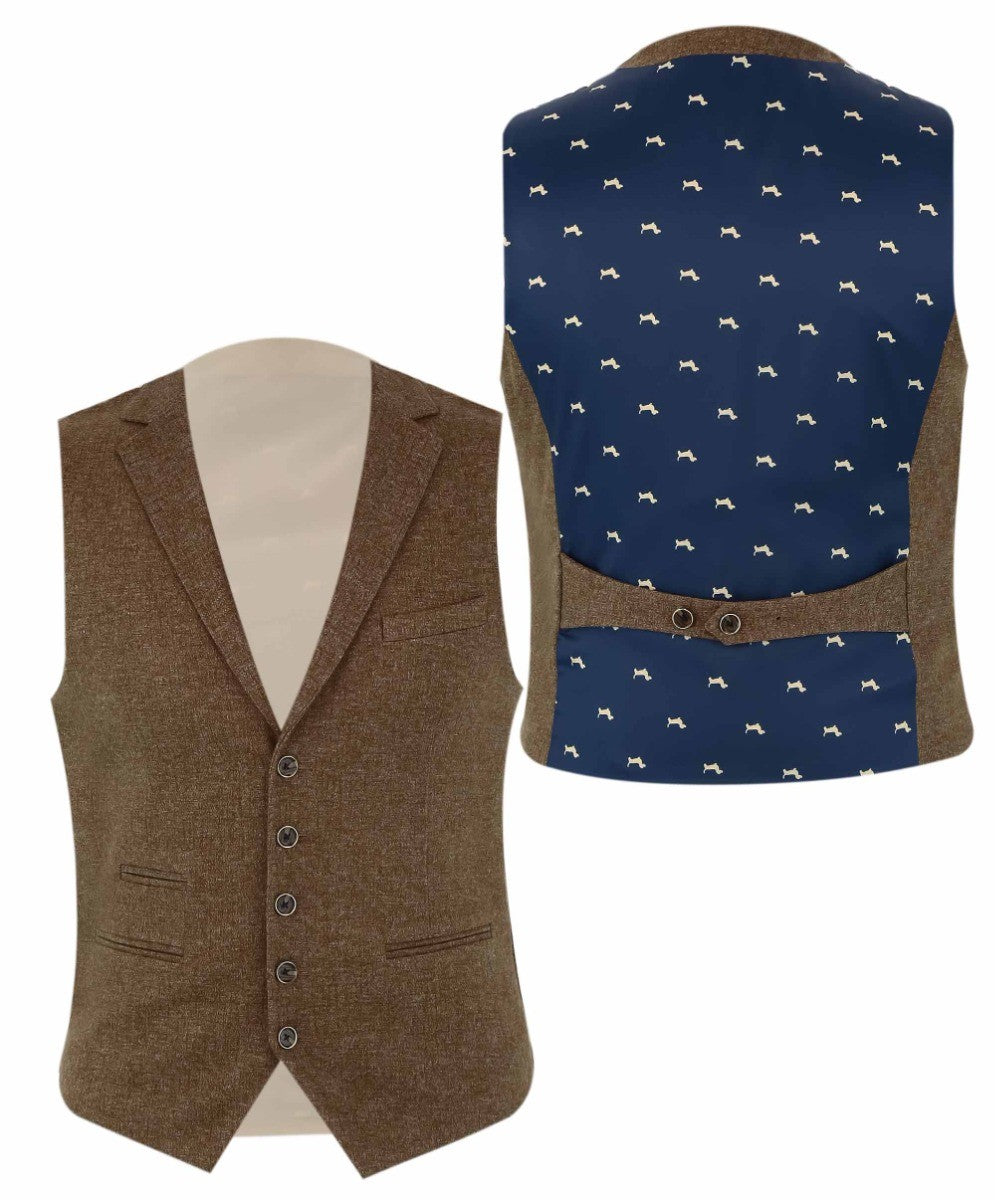 Abito da uomo stile Tweed - NATHAN Marrone - Marrone chiaro