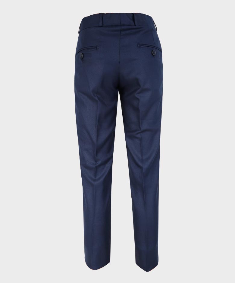 Jungen Maßgeschneiderter Windowpane Retro Karoanzug - Marineblau - Kastanienbraun