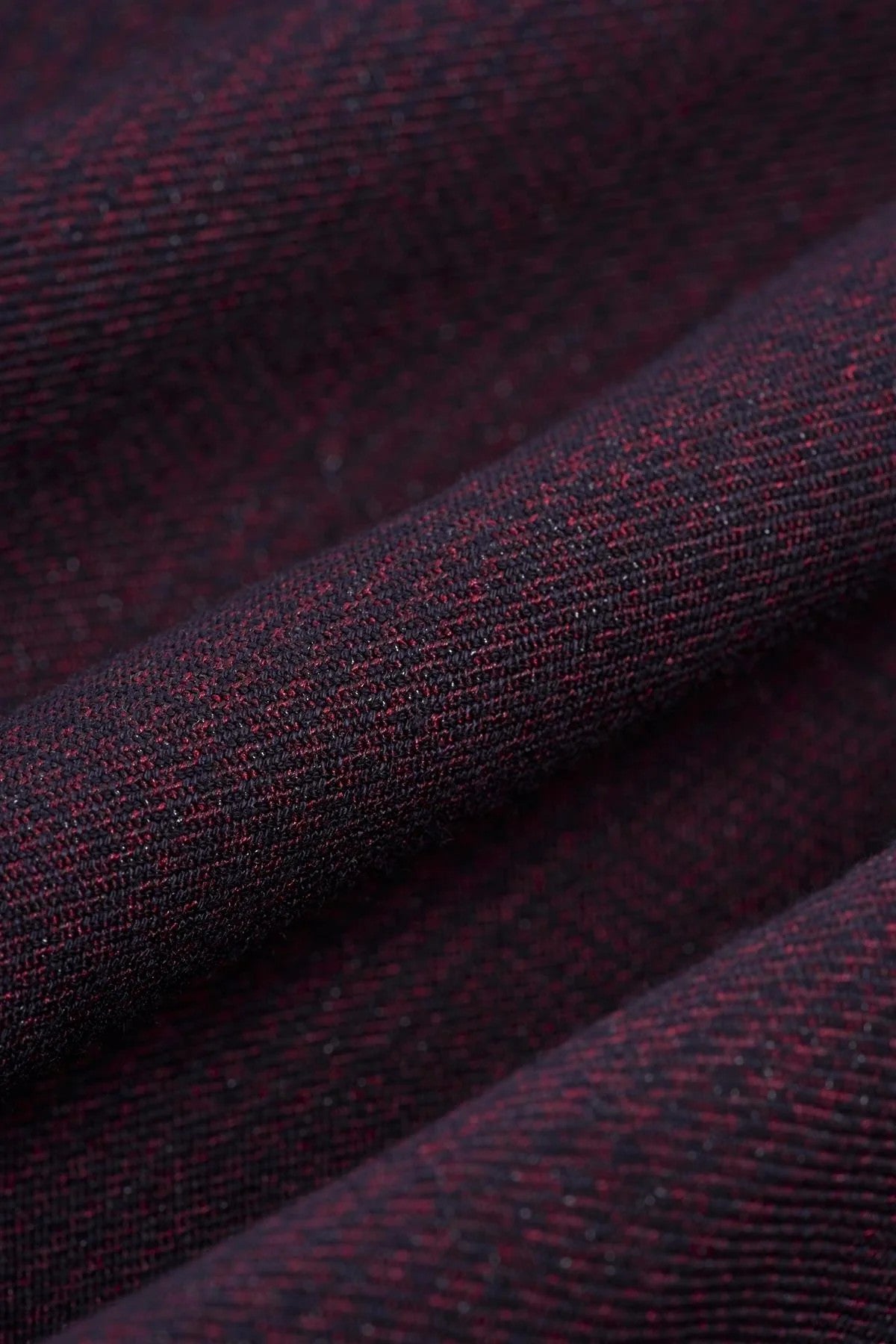 Herren Slim Fit Hahnentritt Tweed Anzug 3-teilig - CARIDI WINE - Wein