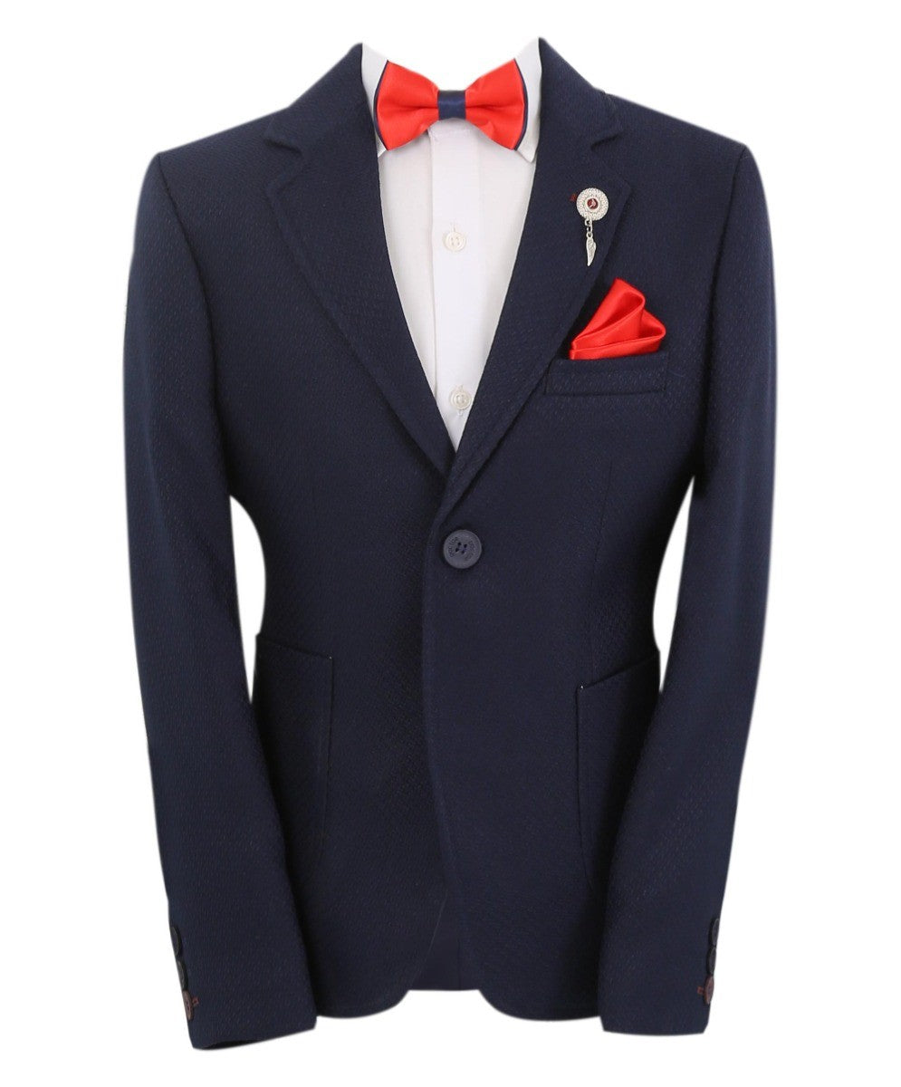 Blazer Formel Simple Bouton Slim Fit pour Garçons - GERRARD - Bleu Marine