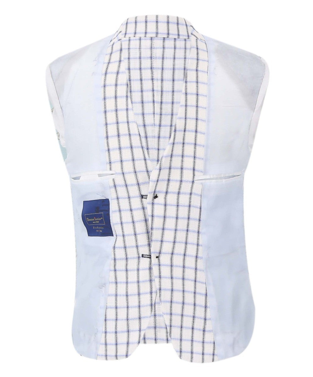 Jungen Karo Blazer und Doppelreihiges Westenanzug-Set - Blau