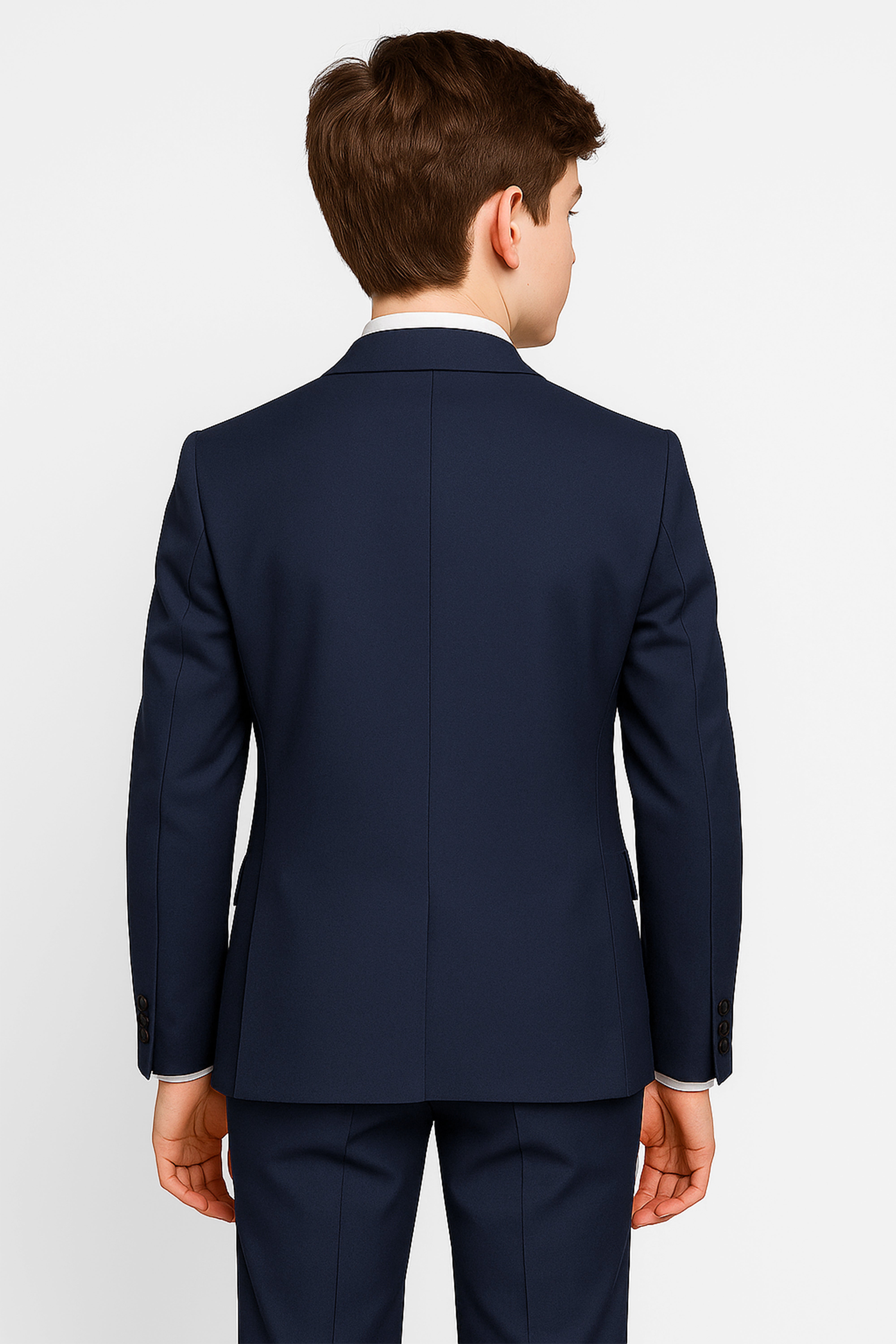 Jungen Glanzrevers Tuxedo Dinner Anzug - Navyblau