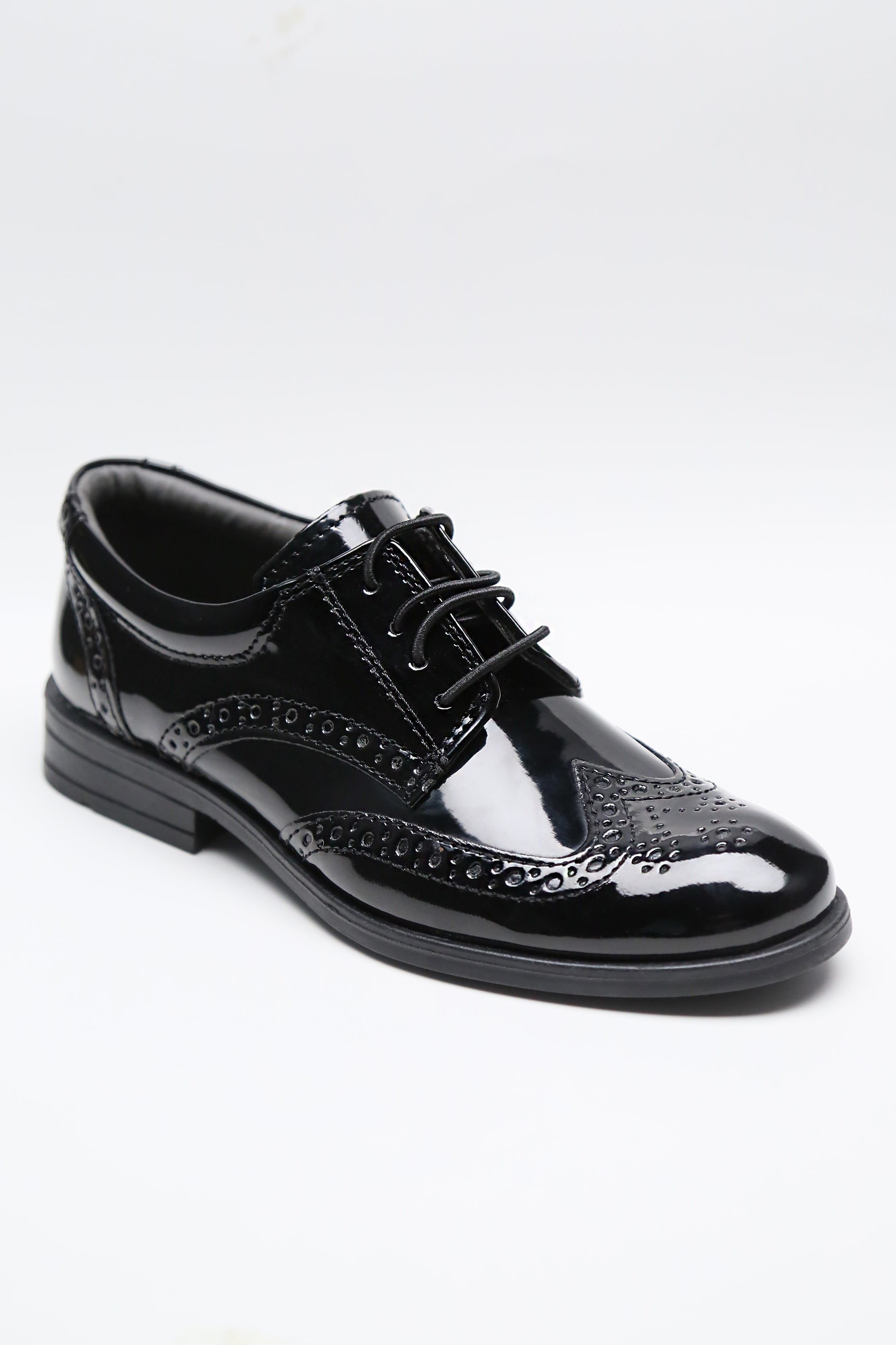 Jungen Derby Brogue Schnürsenkel Dressschuhe - Schwarz