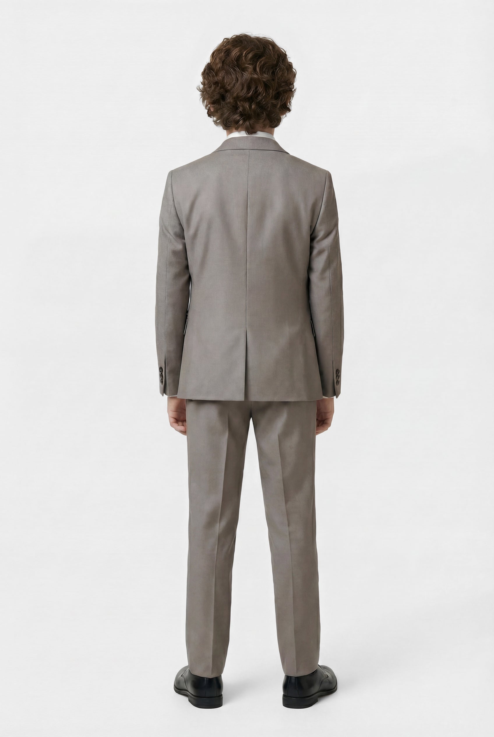 Completo formale da 5 pezzi per ragazzi con gilet doppiopetto - Grigio