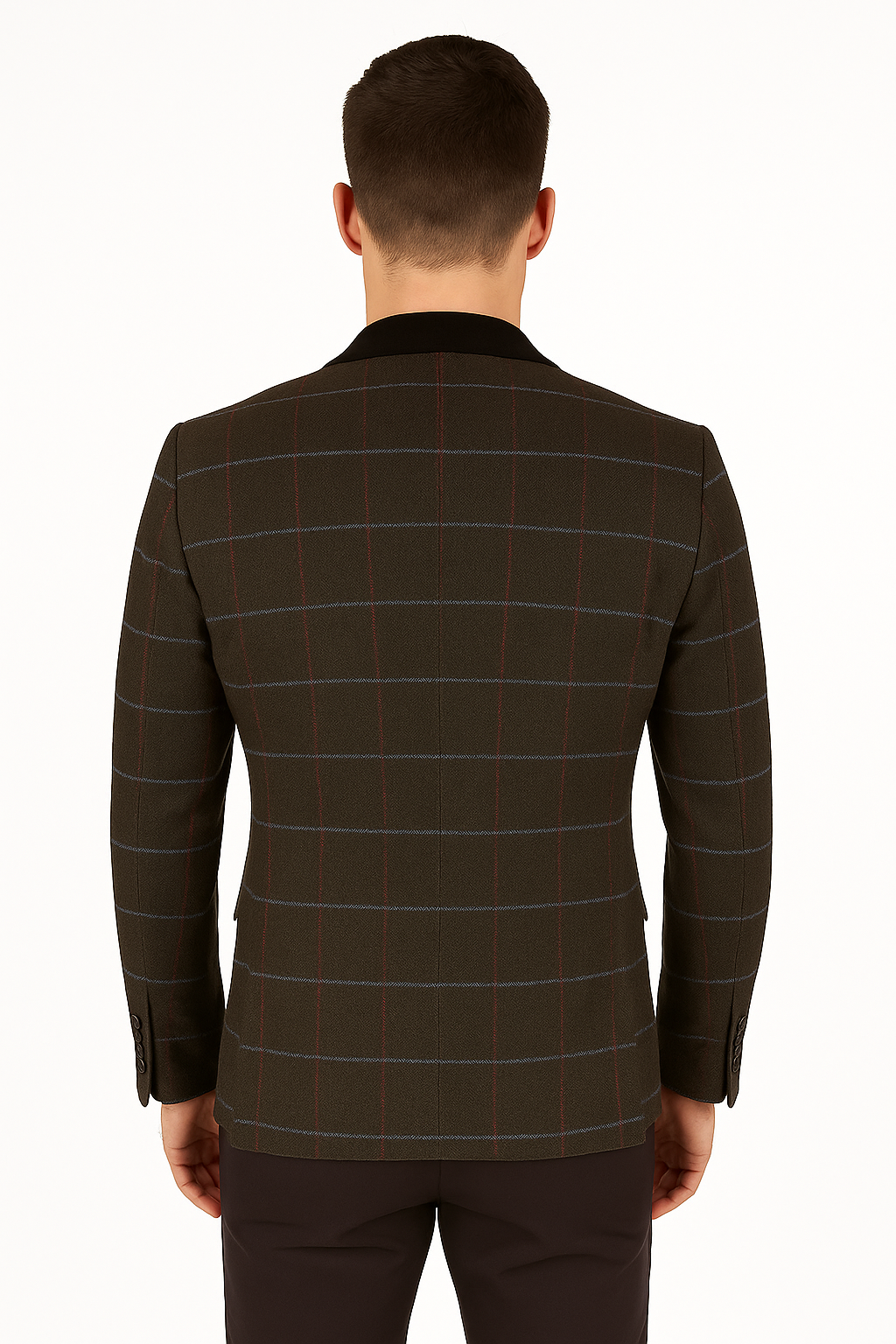 Slim Fit Tweed-Blazer mit Fischgrätenmuster für Herren – Tommy Brown
