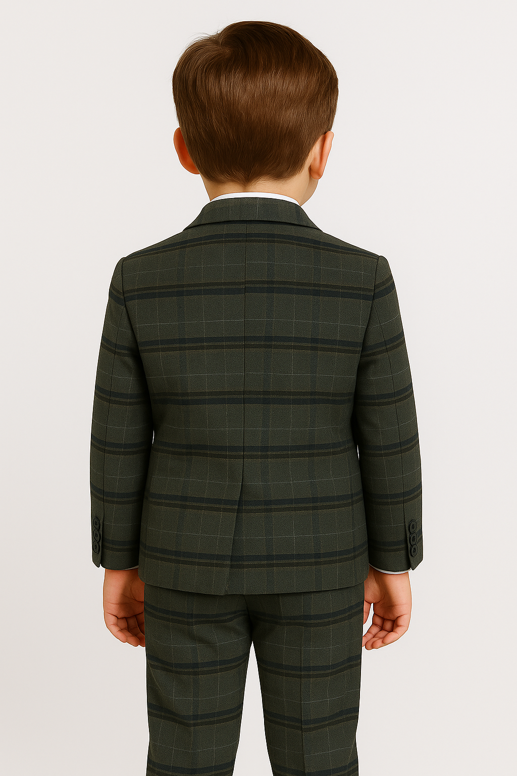 Costume à Carreaux Gris Charbon Tailored Fit pour Garçons - Gris Charbon