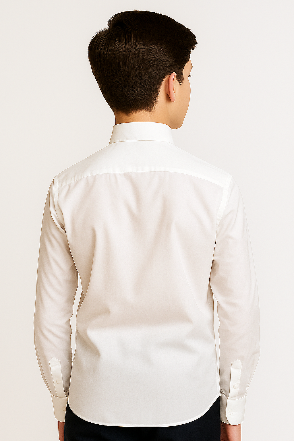 Boys Cotton Wing Collar Formal Shirt - Ivory