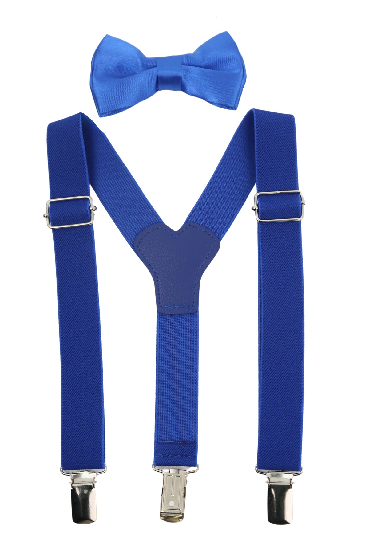 Verstellbares elastisches Y-Rücken breites Hosenträger-Set für Jungen - Blau