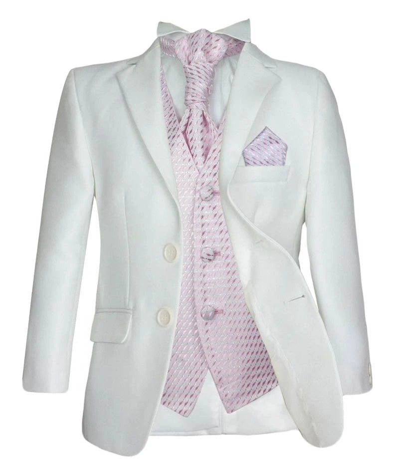Baby & Jungen Hochzeits-Pageboy-Anzug, Wahlweste 5-teilig - Creme