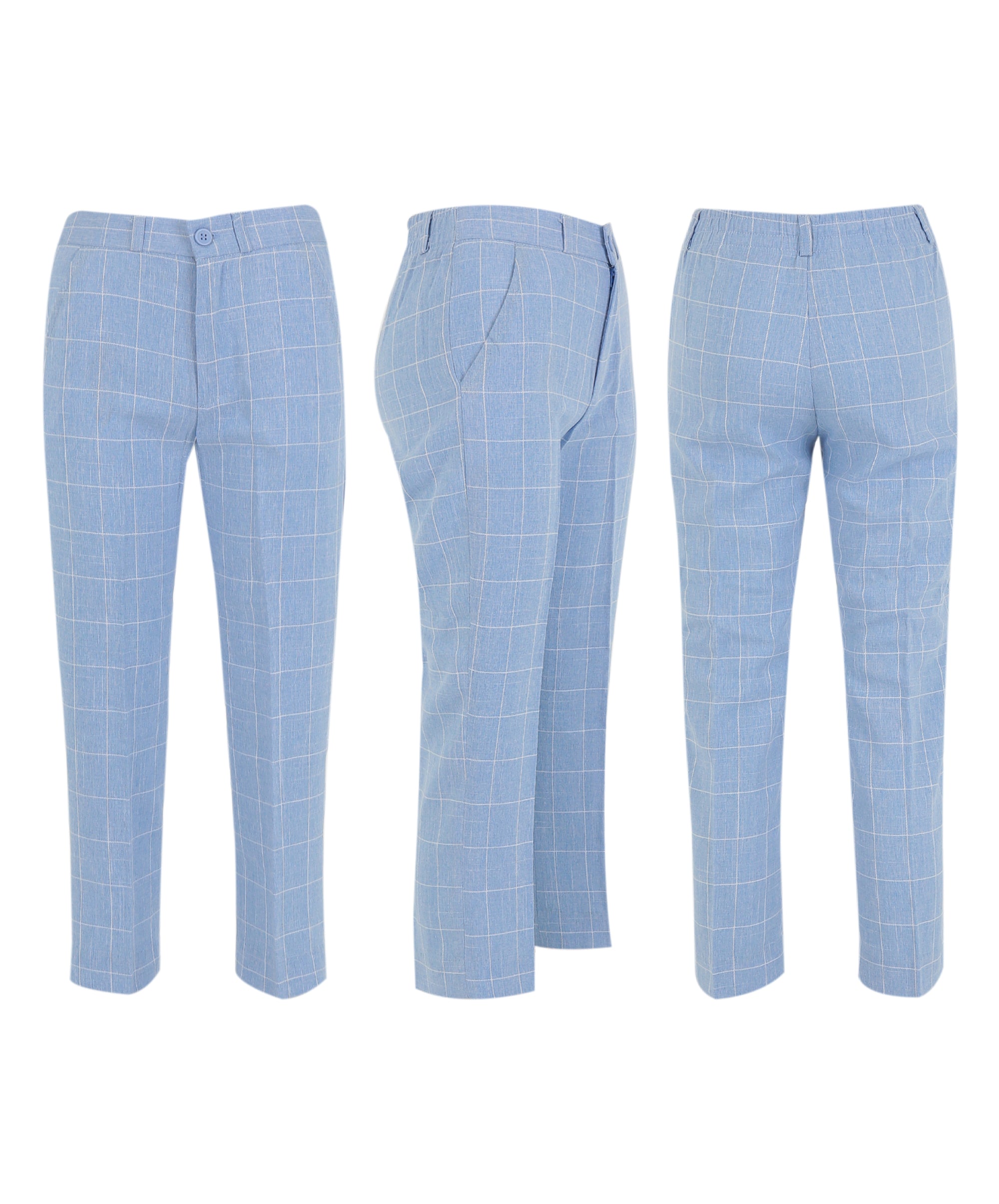 Ensemble gilet bleu à carreaux pour garçon - E-SAM - Bleu