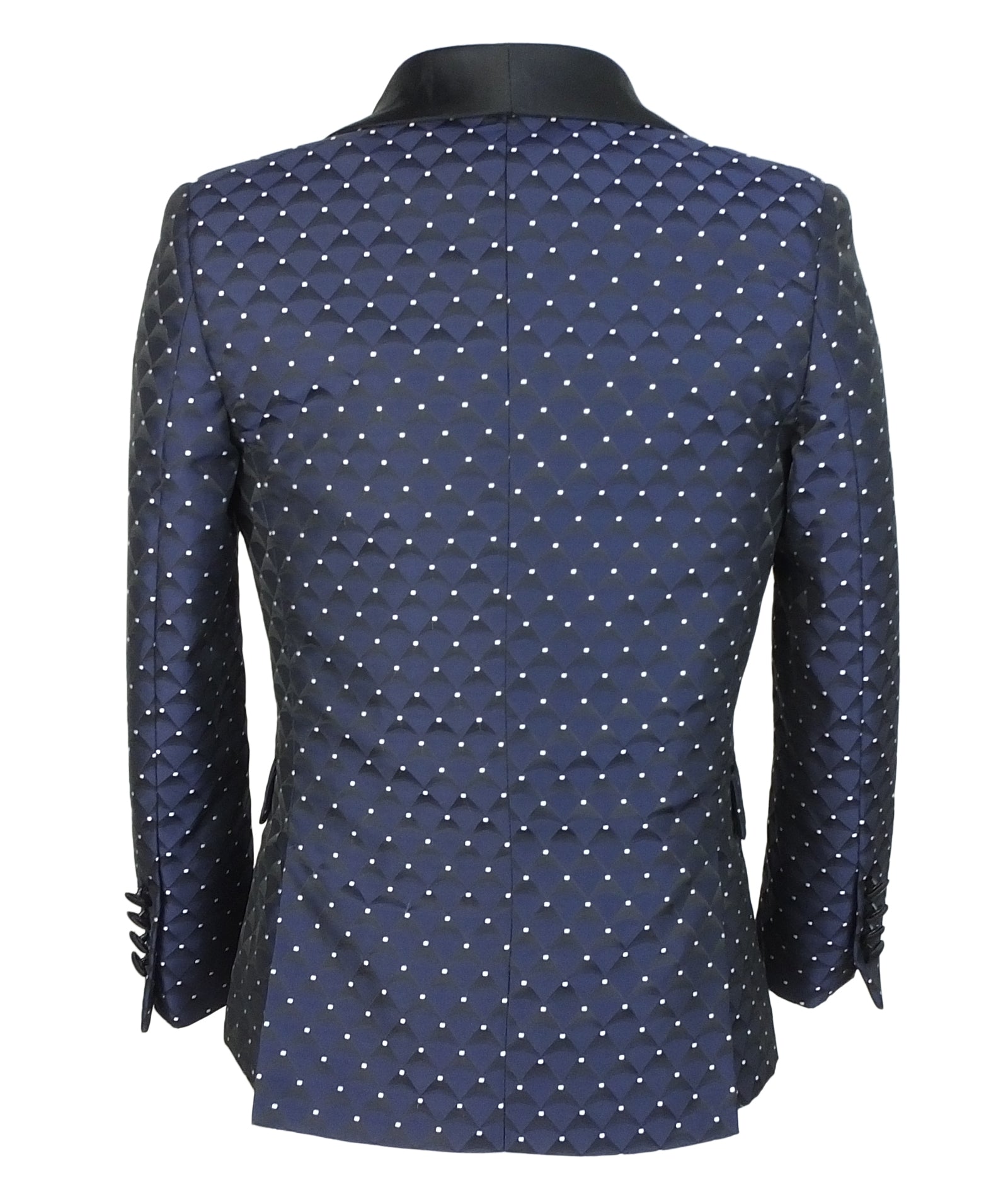 Completo smoking trapuntato nero a pois per ragazzi - Nero