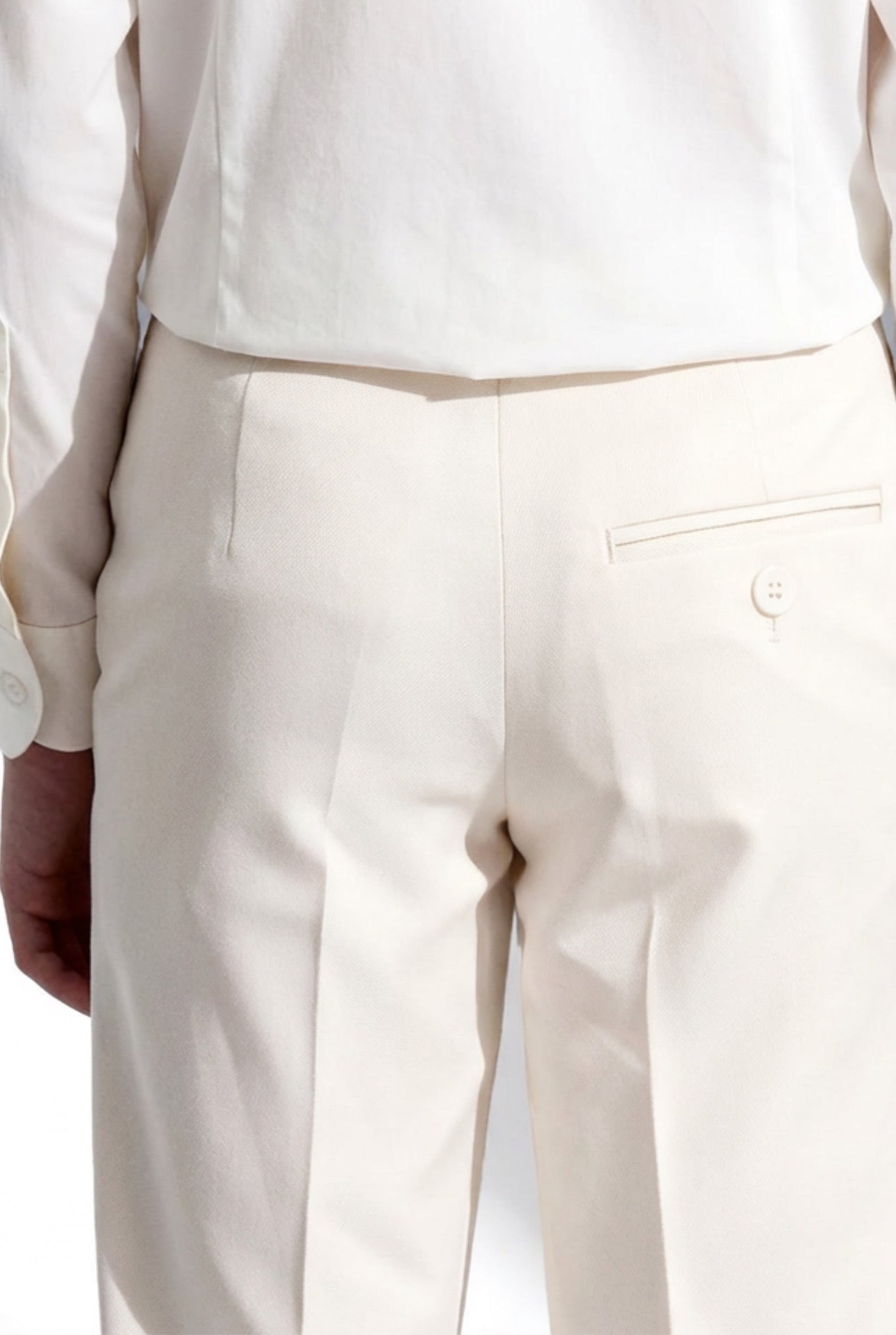 Formelle Hose für Jungen im Slim Fit mit verstellbarer Taille - Elfenbein