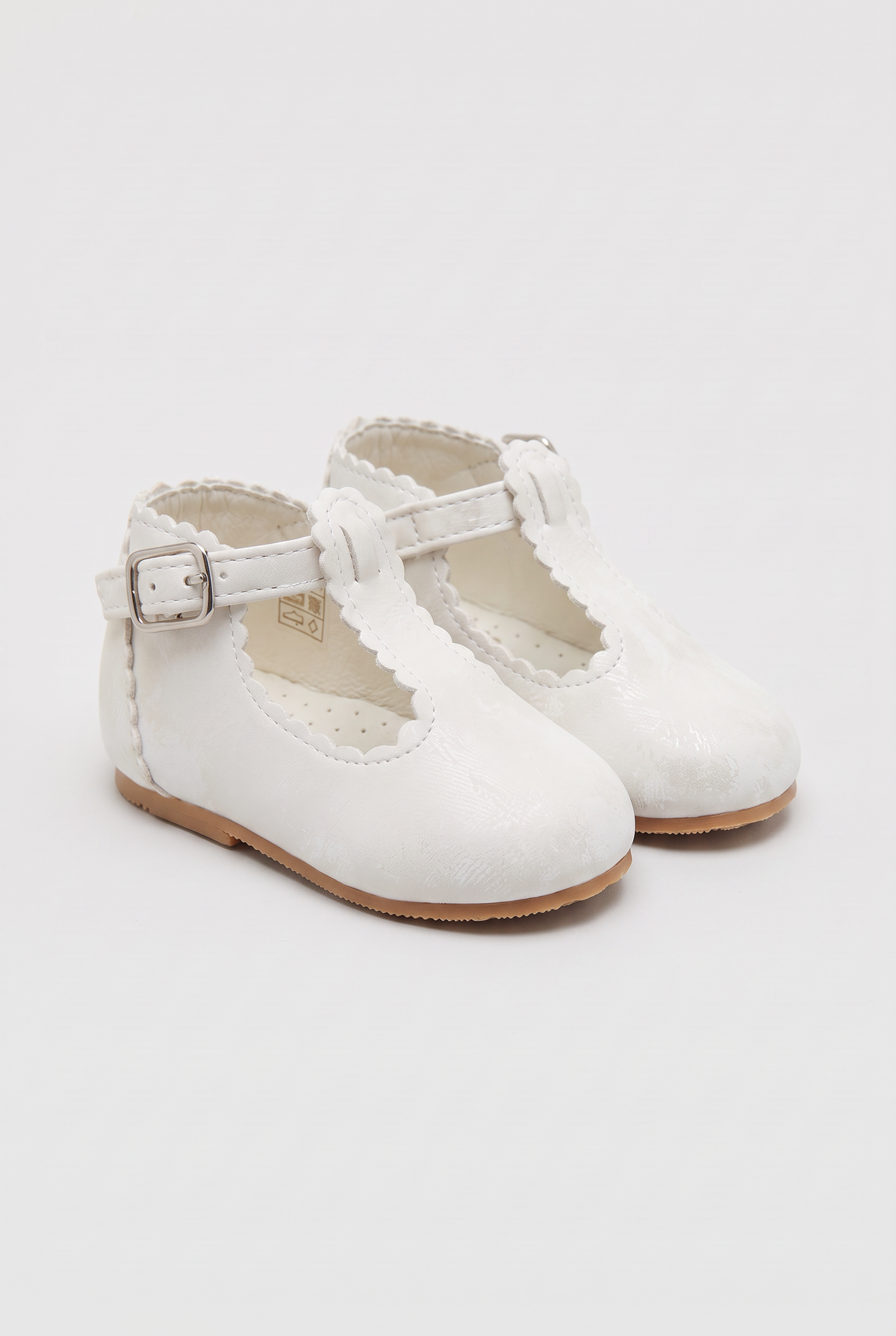 Babies Unisex T-Bar Buckle Shoes - Sevva Gianna - Ivory Side Picture