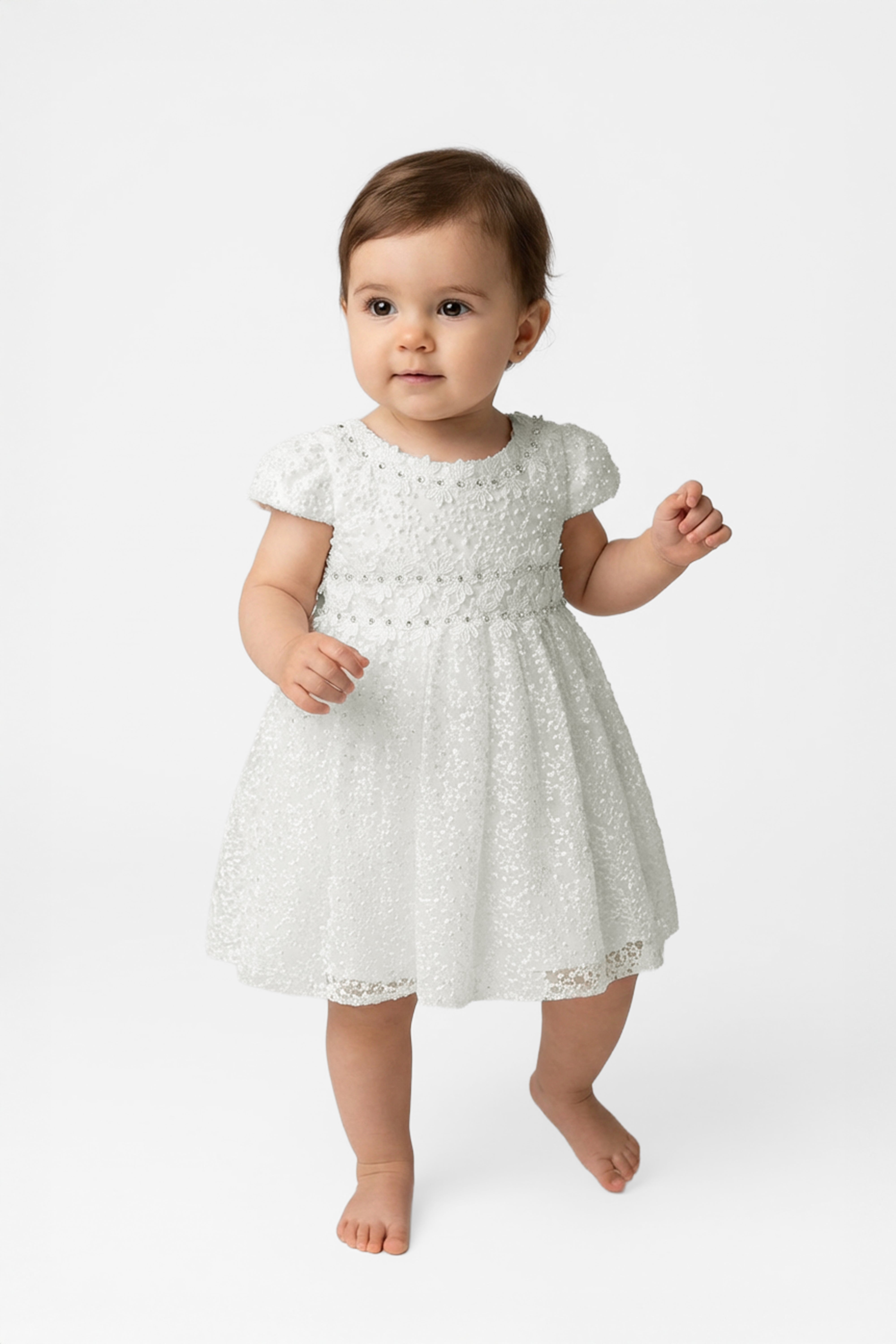 Babies & Girls Ivory Embroidered Dress Set