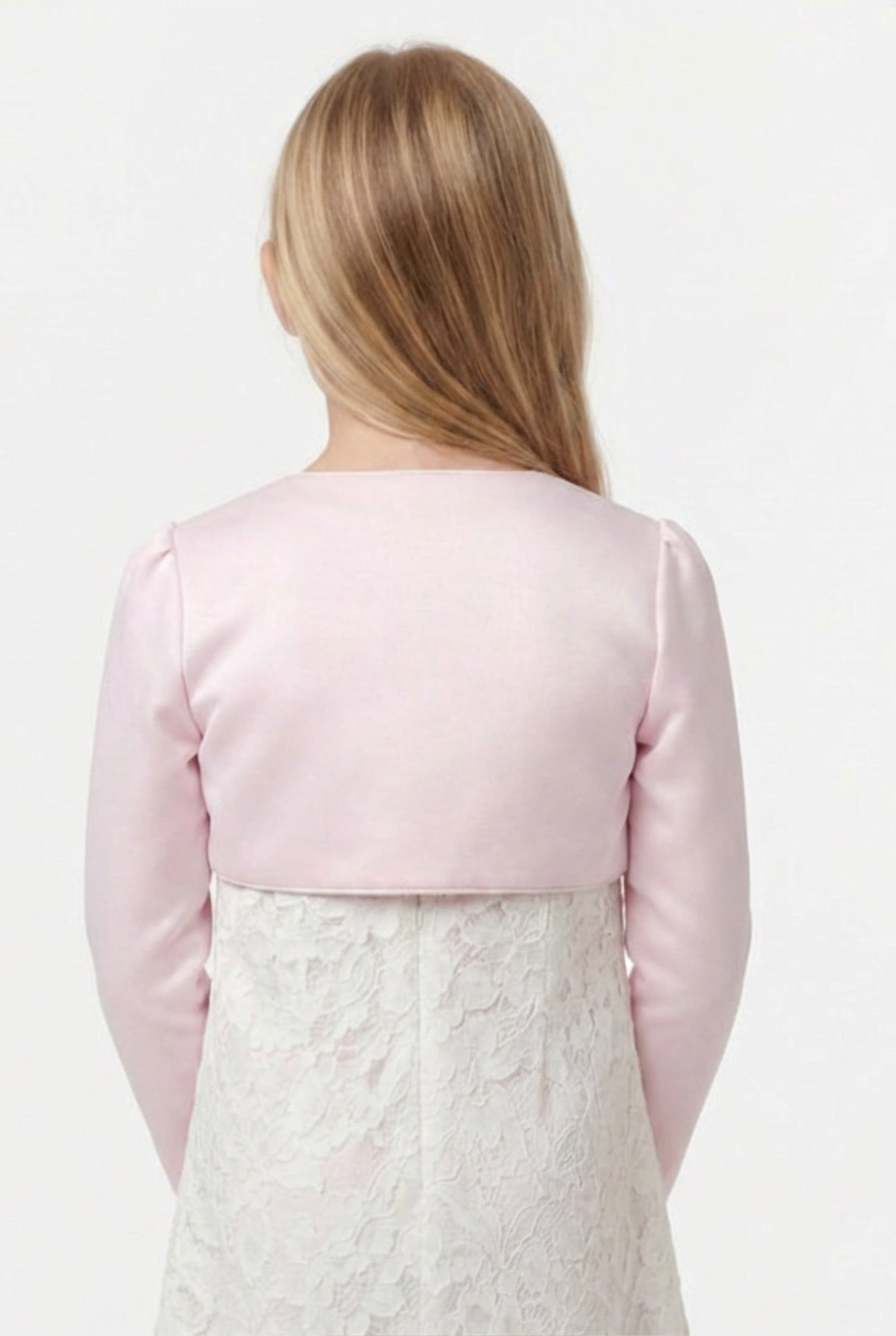 Babies & Girls Long Sleeves Bolero - Baby Pink