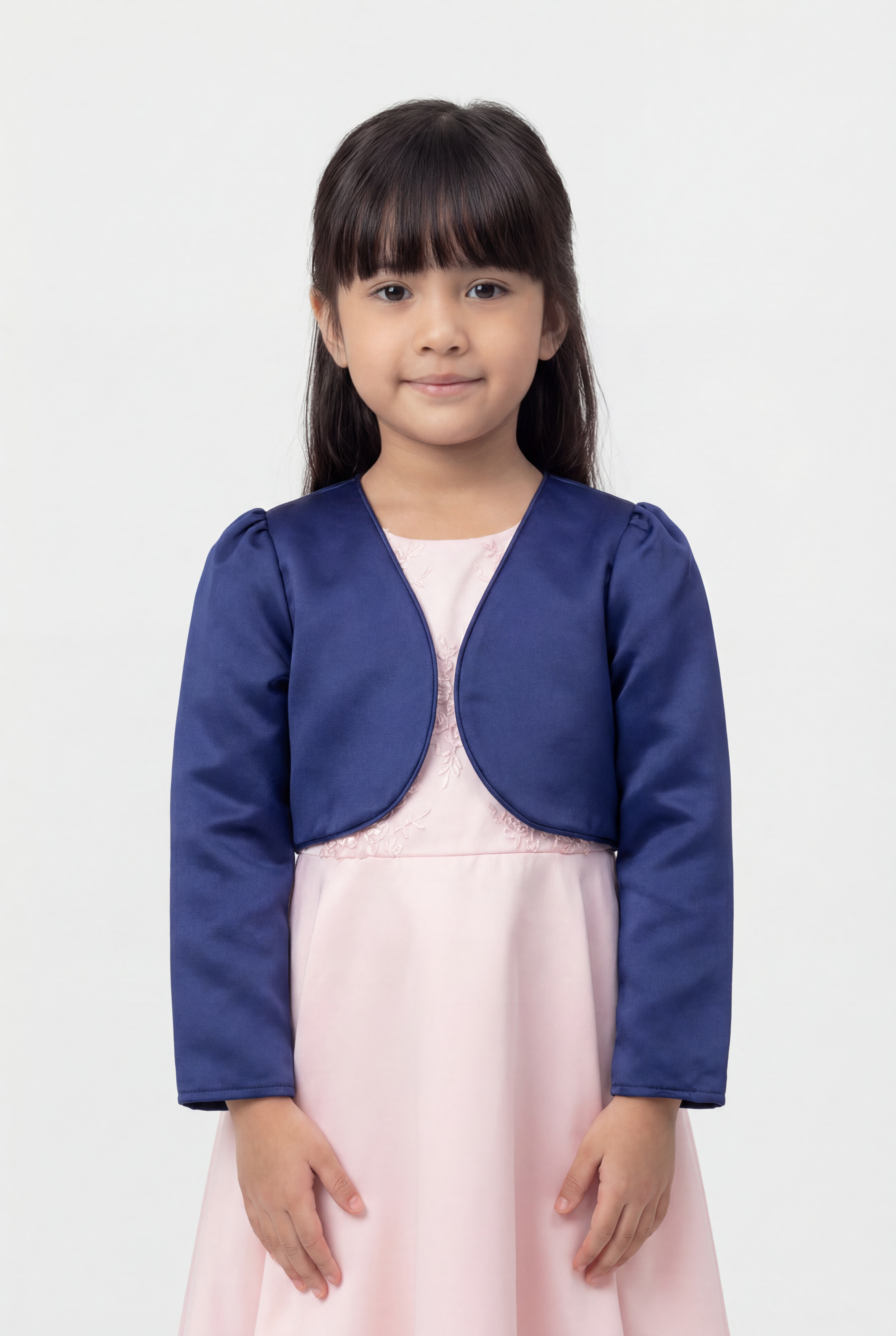 Bolero de manga larga para bebés y niñas - Azul marino