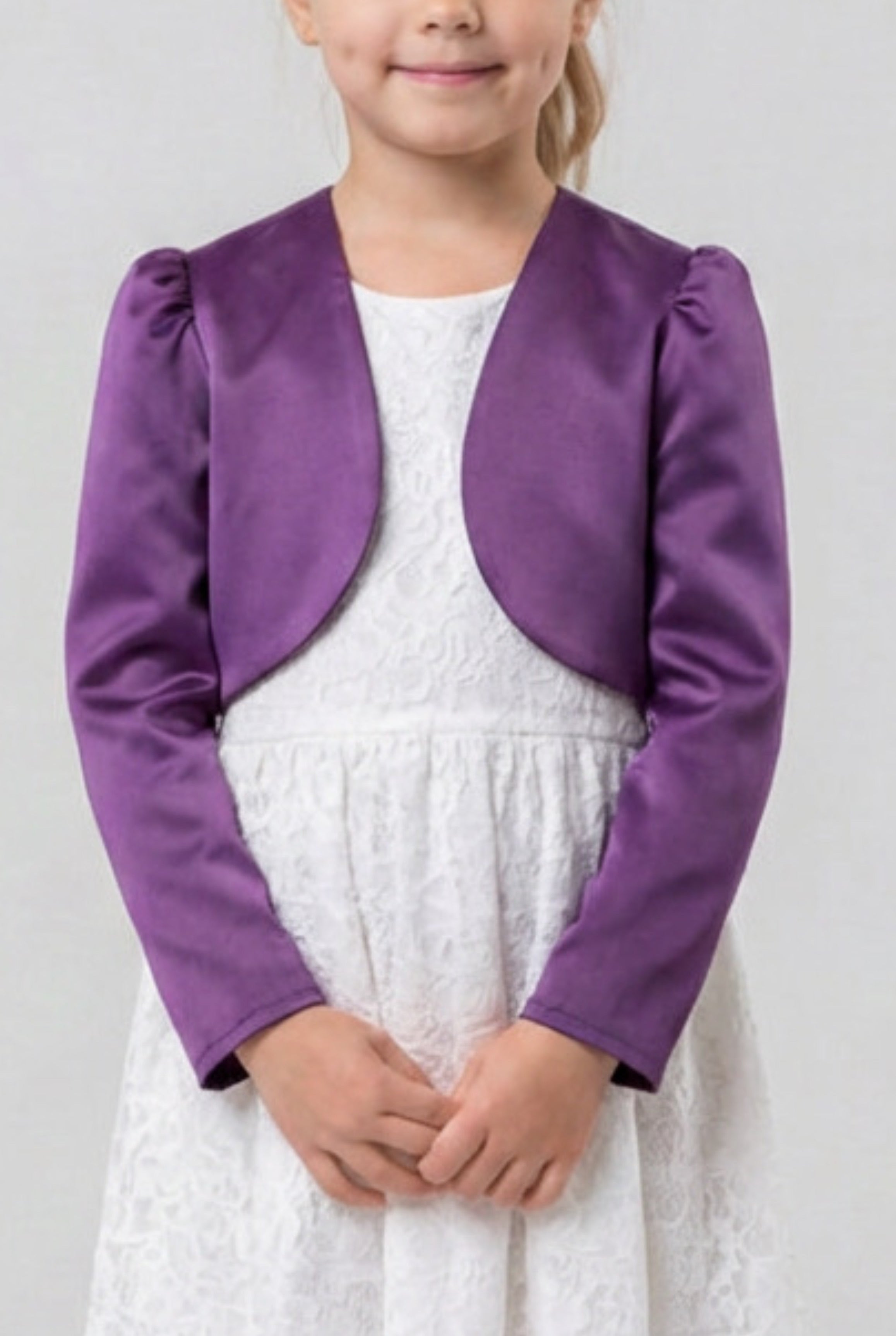 Babies & Girls Long Sleeves Bolero - Purple