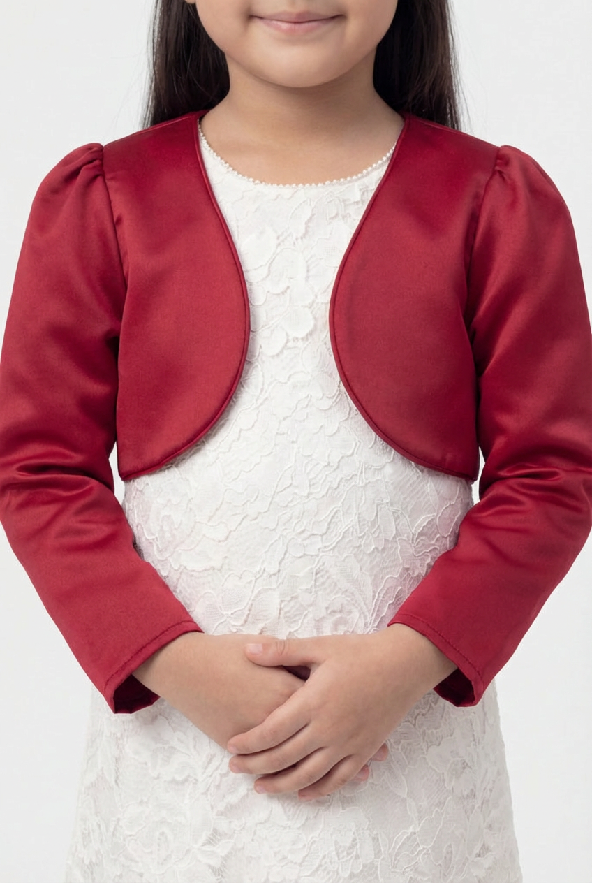 Bolero a maniche lunghe per neonate e bambine - Rosso