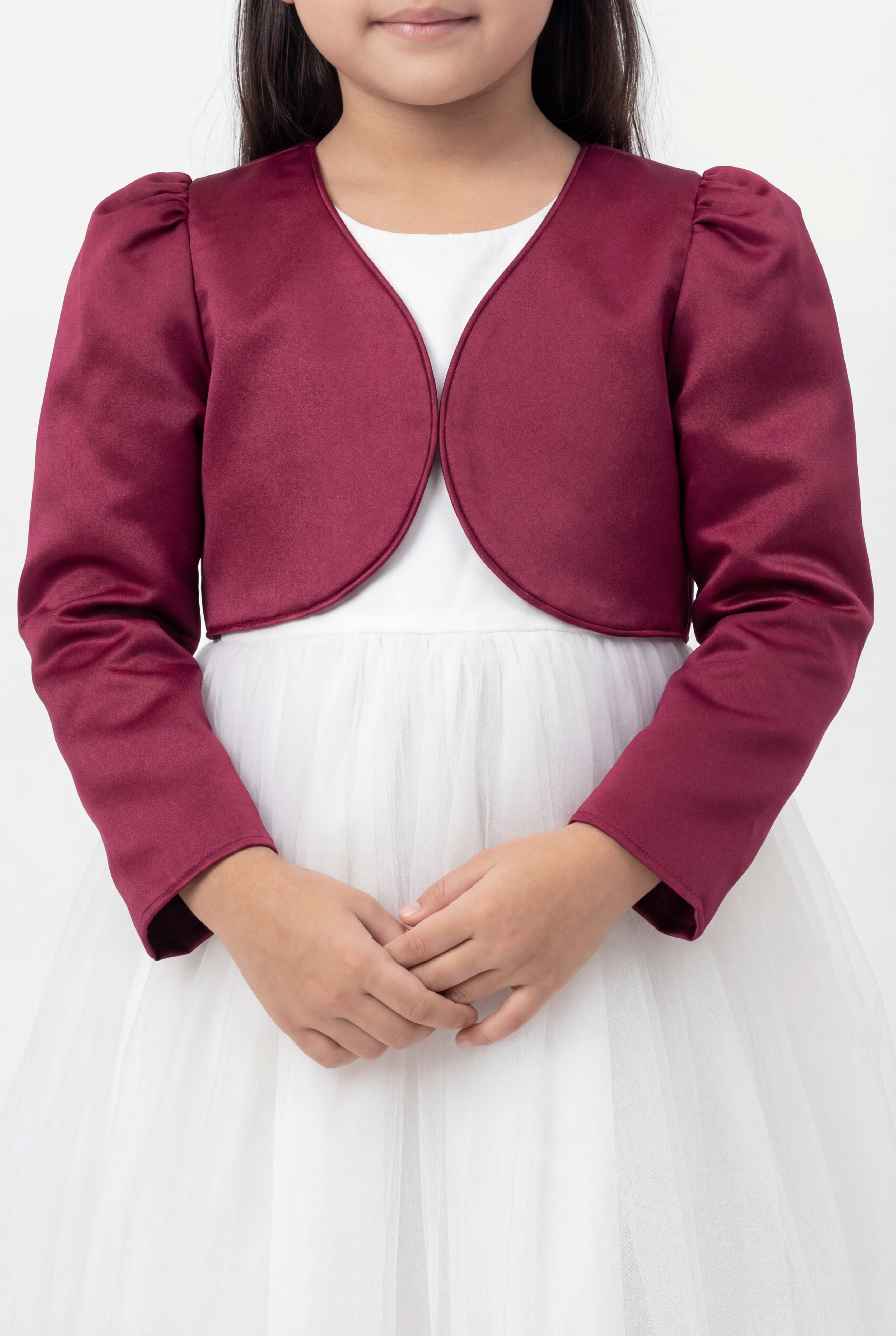 Babies & Girls Long Sleeves Bolero - Burgundy