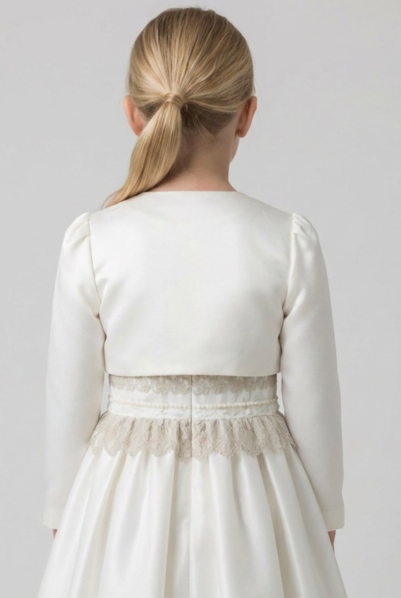 Babies & Girls Long Sleeves Bolero - Ivory