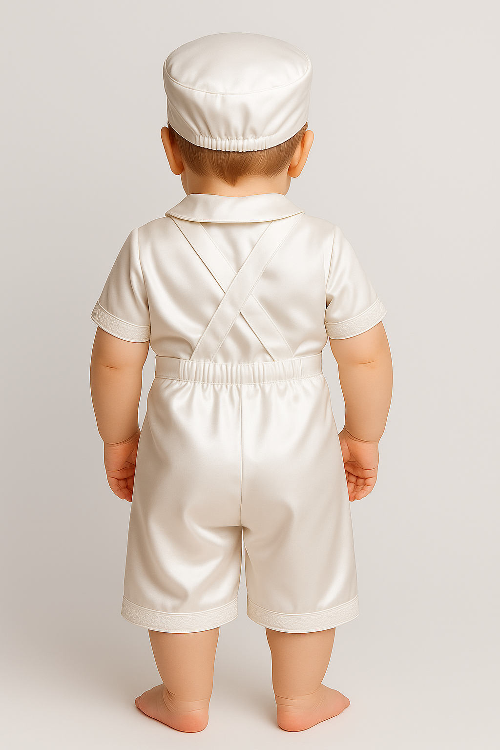 Baby Boys Christening Outfit Set - KEVIN - Ivory Back Picture