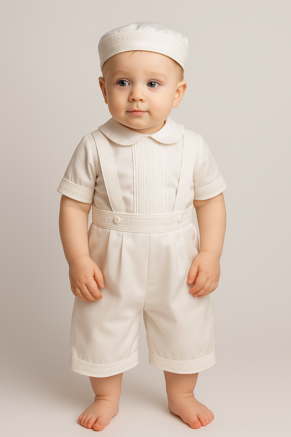 Baby Boys Christening Outfit Set - KEVIN - Ivory Model Picture
