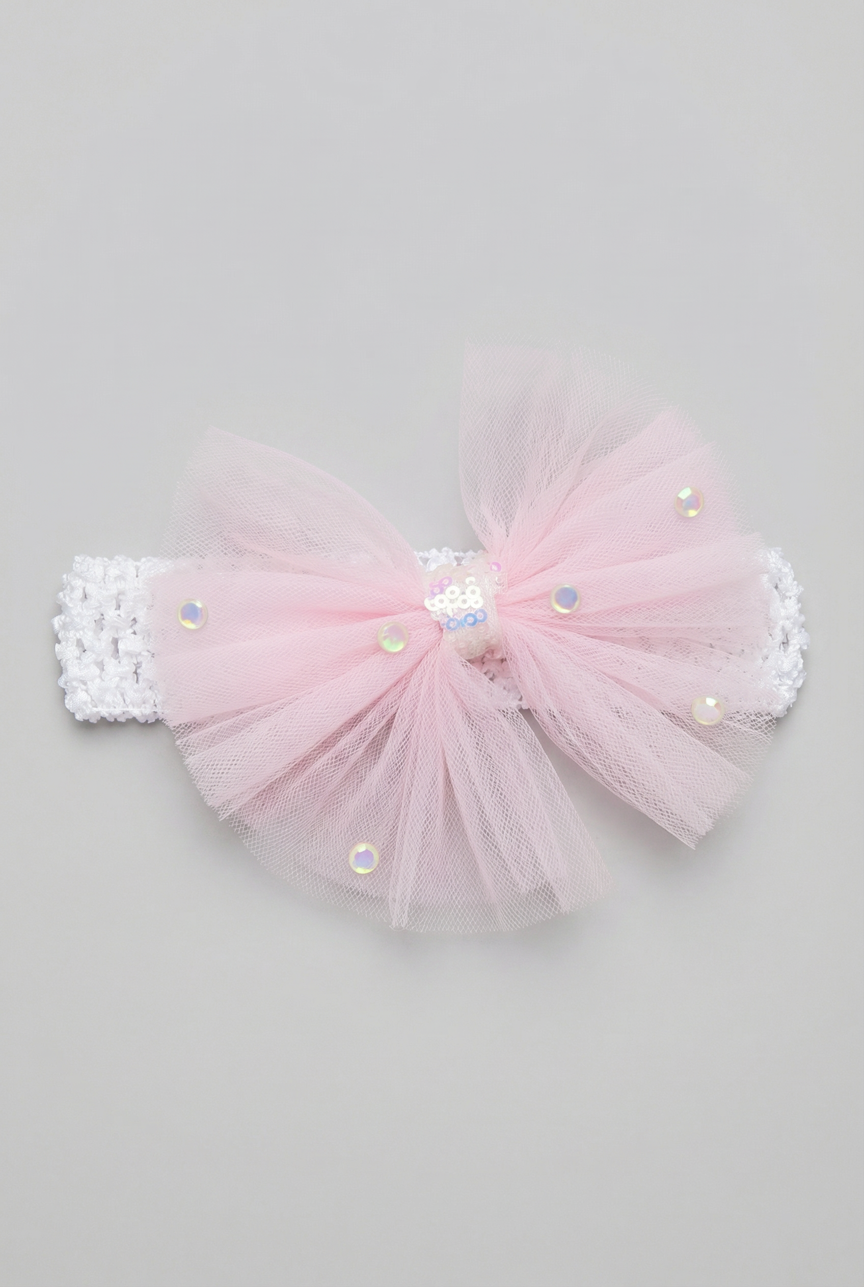 Vestito da festa in tulle con paillettes Rosa per bambina con fascia per capelli