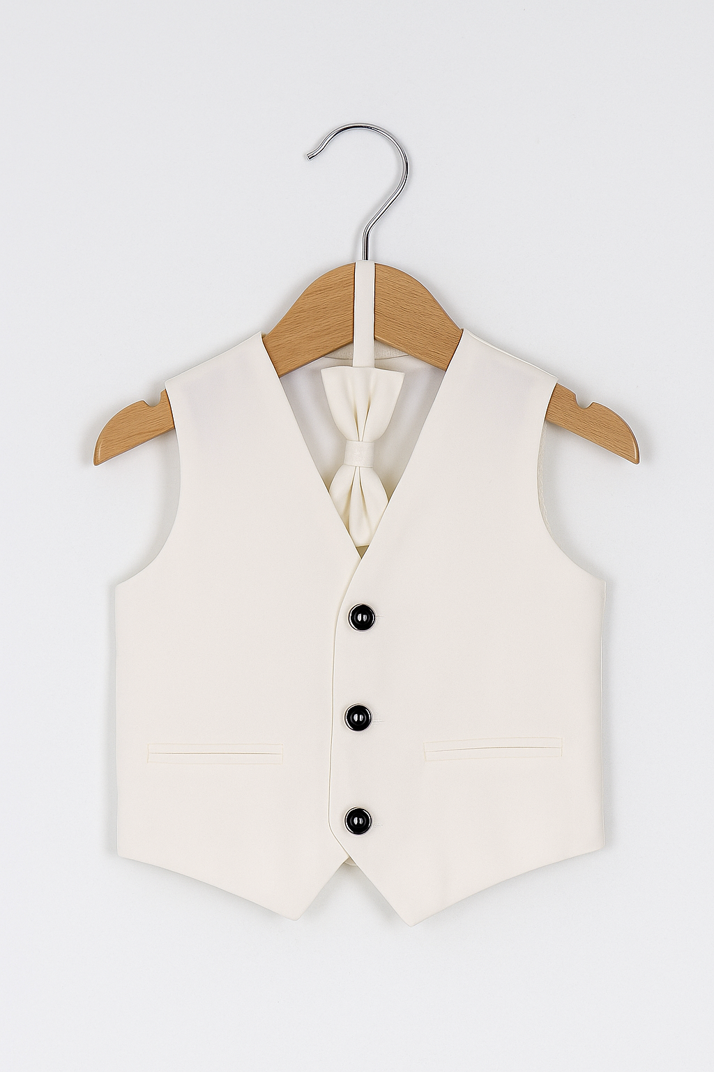 Ensemble 4 pièces gilet et short en coton et lin pour garçon - WHITBY - Blanc