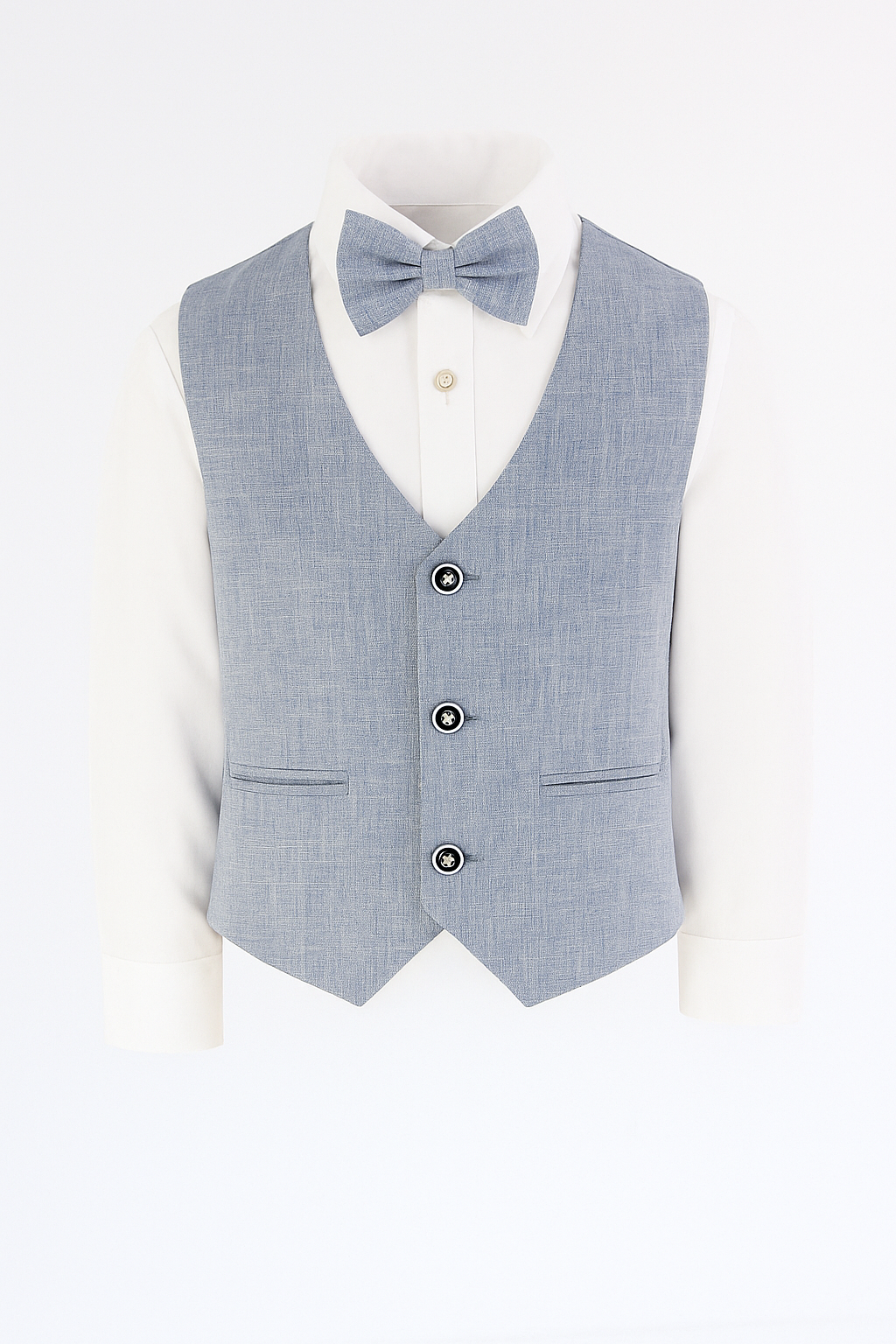 Baby & Boys 4-Piece Cotton-Linen Waistcoat Shorts Suit Set - Navy Blue