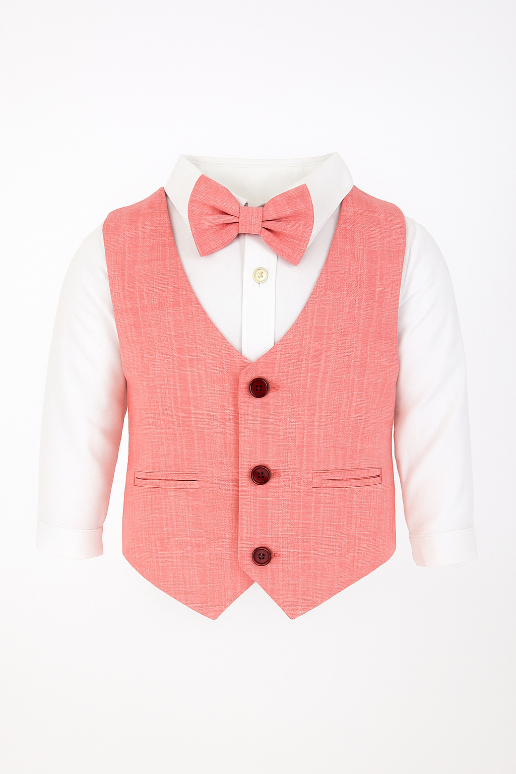 Baby & Boys 4-Piece Cotton-Linen Waistcoat Shorts Suit Set - Red