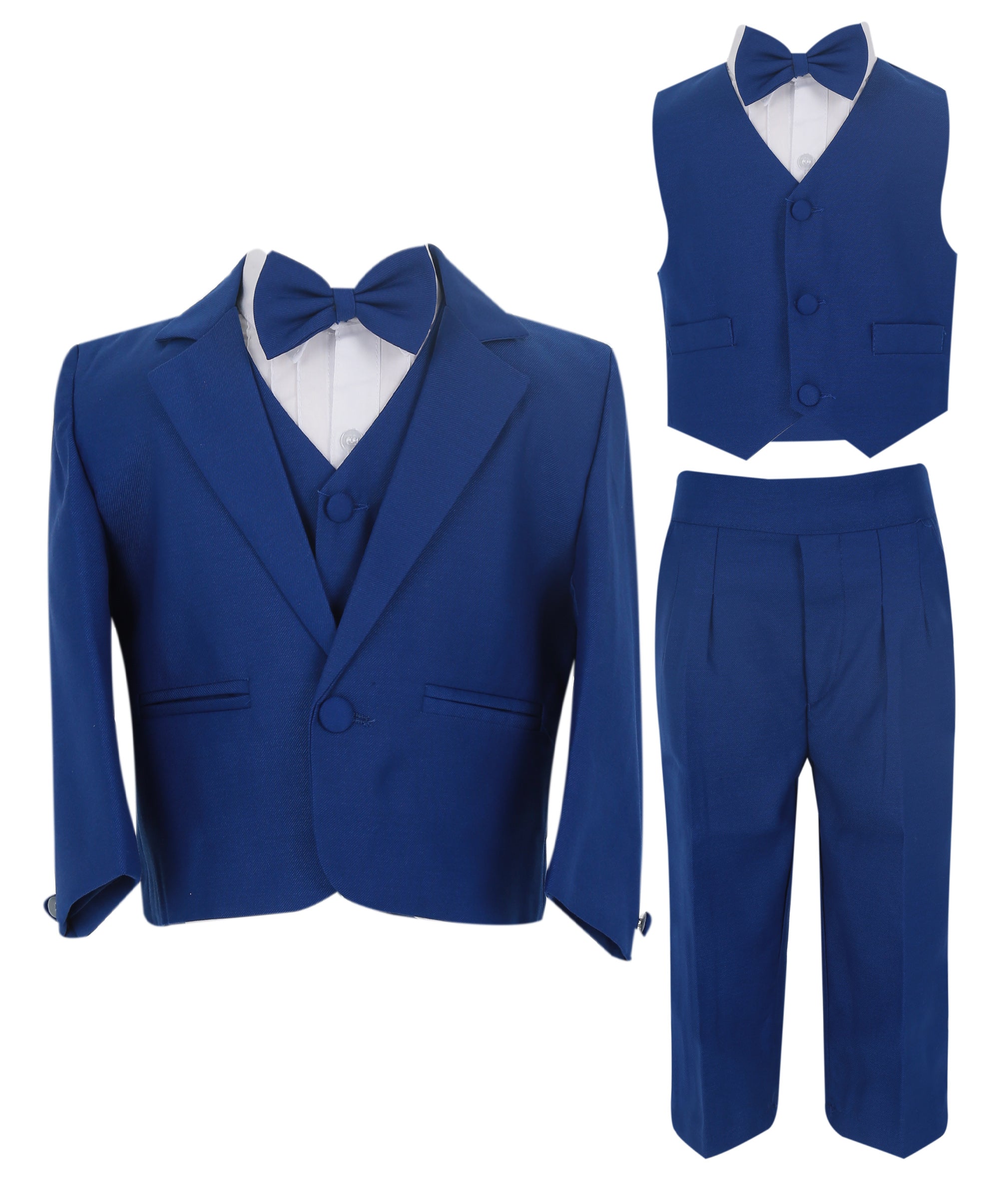 Ensemble Costume Formel Tout-en-Un pour Bébés Garçons - Bleu Royal