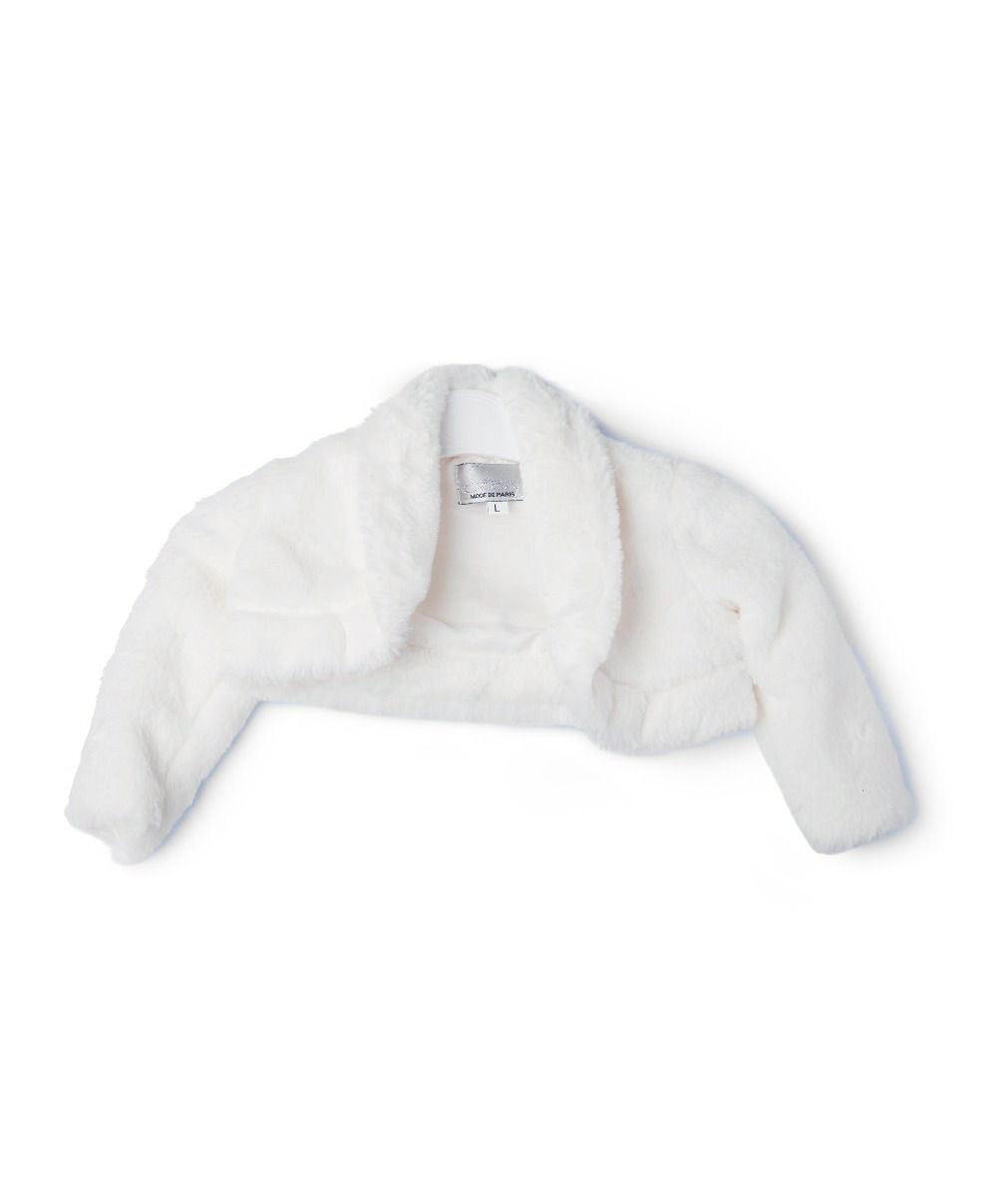 Baby & Girls' Fleece Bolero Jacket - GABRIELLA - White