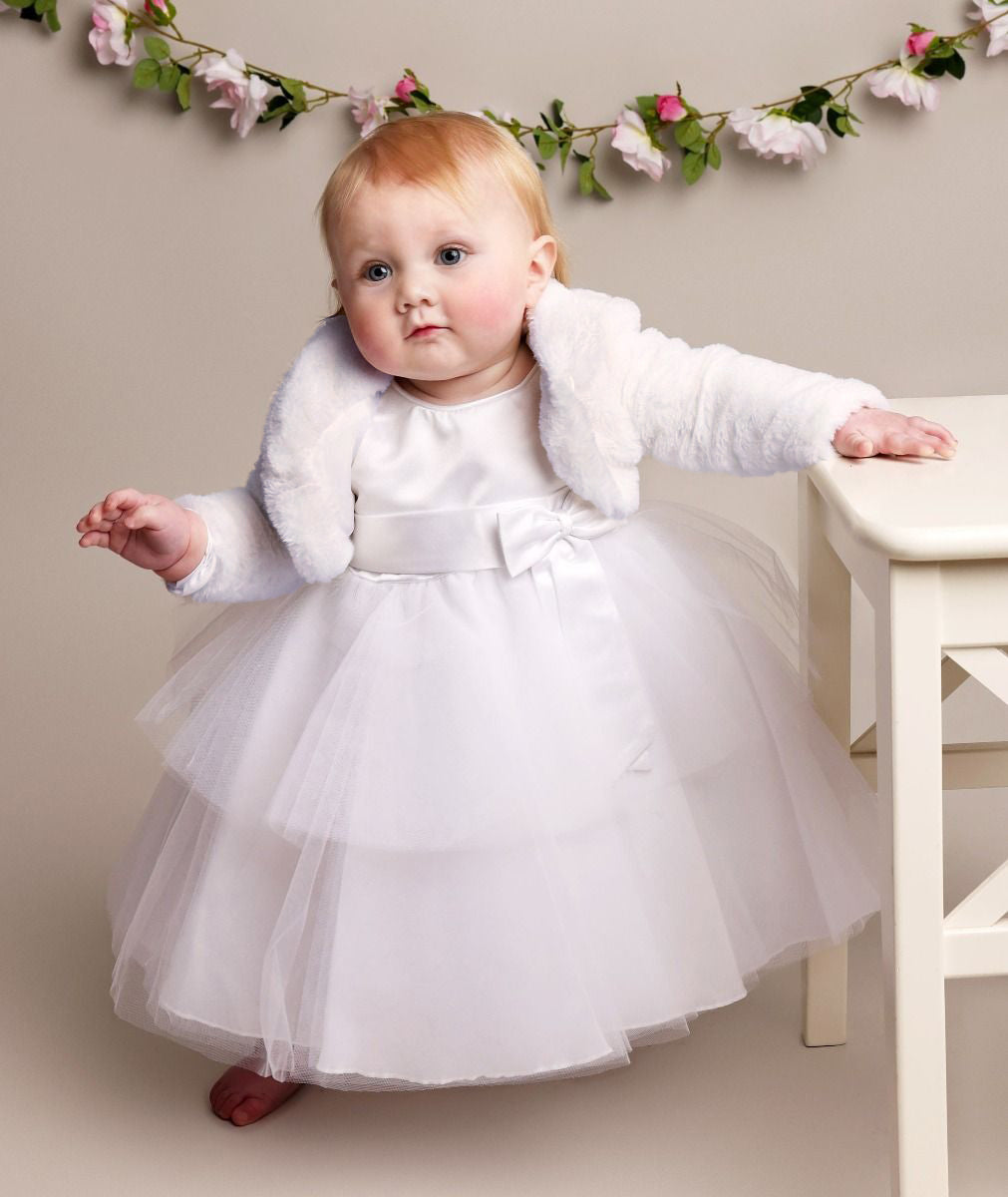 Baby & Girls' Fleece Bolero Jacket - GABRIELLA - White Picture