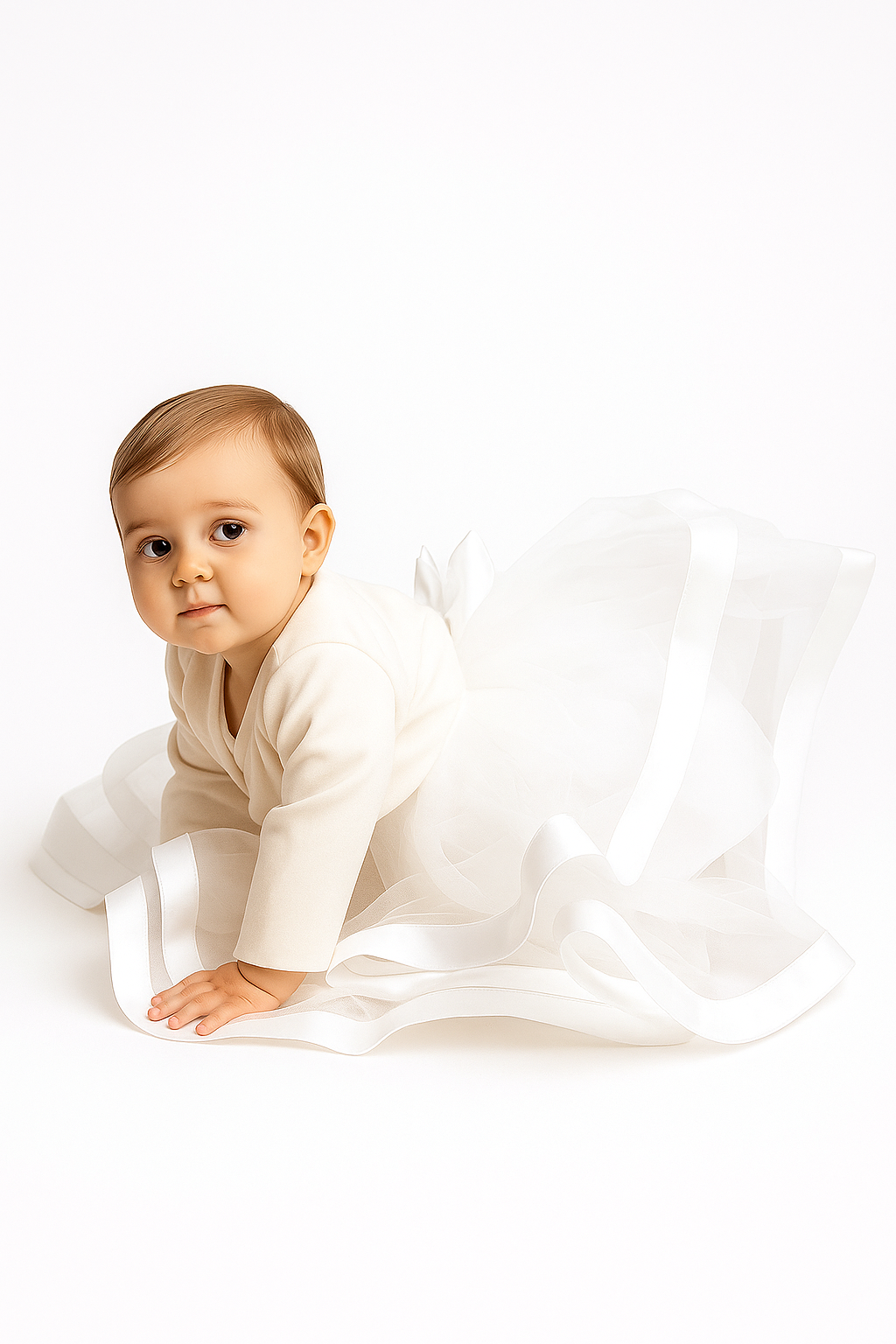 Baby & Girls Satin Bolero Jacket - GINA - Ivory