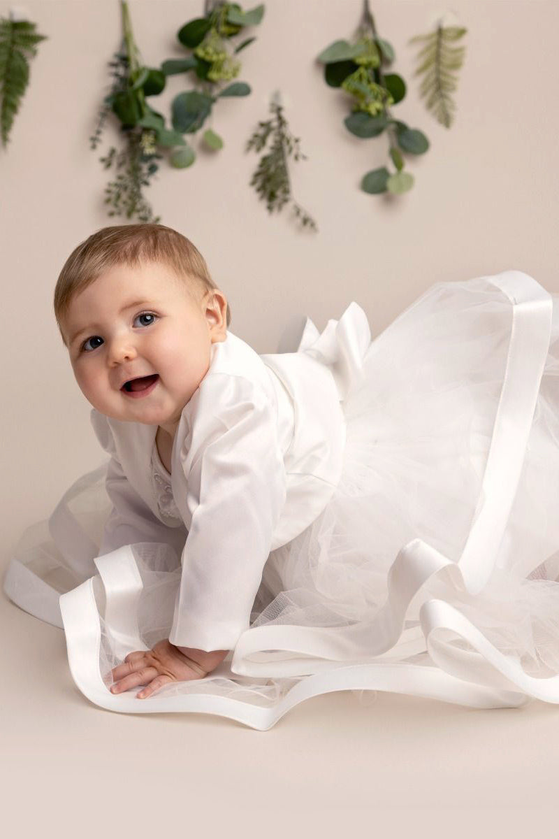 Baby & Girls Satin Bolero Jacket - GINA - White