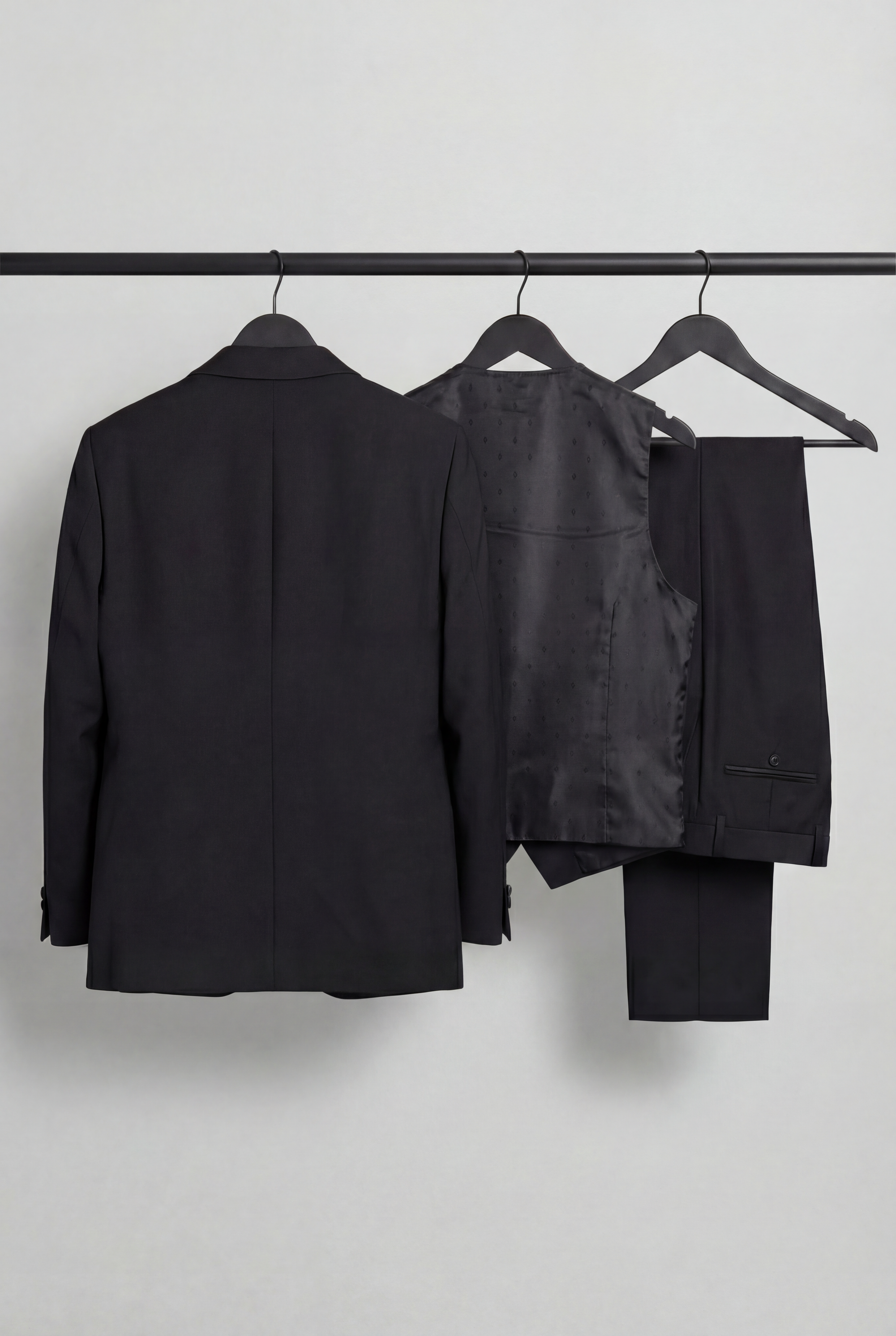 Traje de cena de esmoquin para niños con solapa brillante - Negro