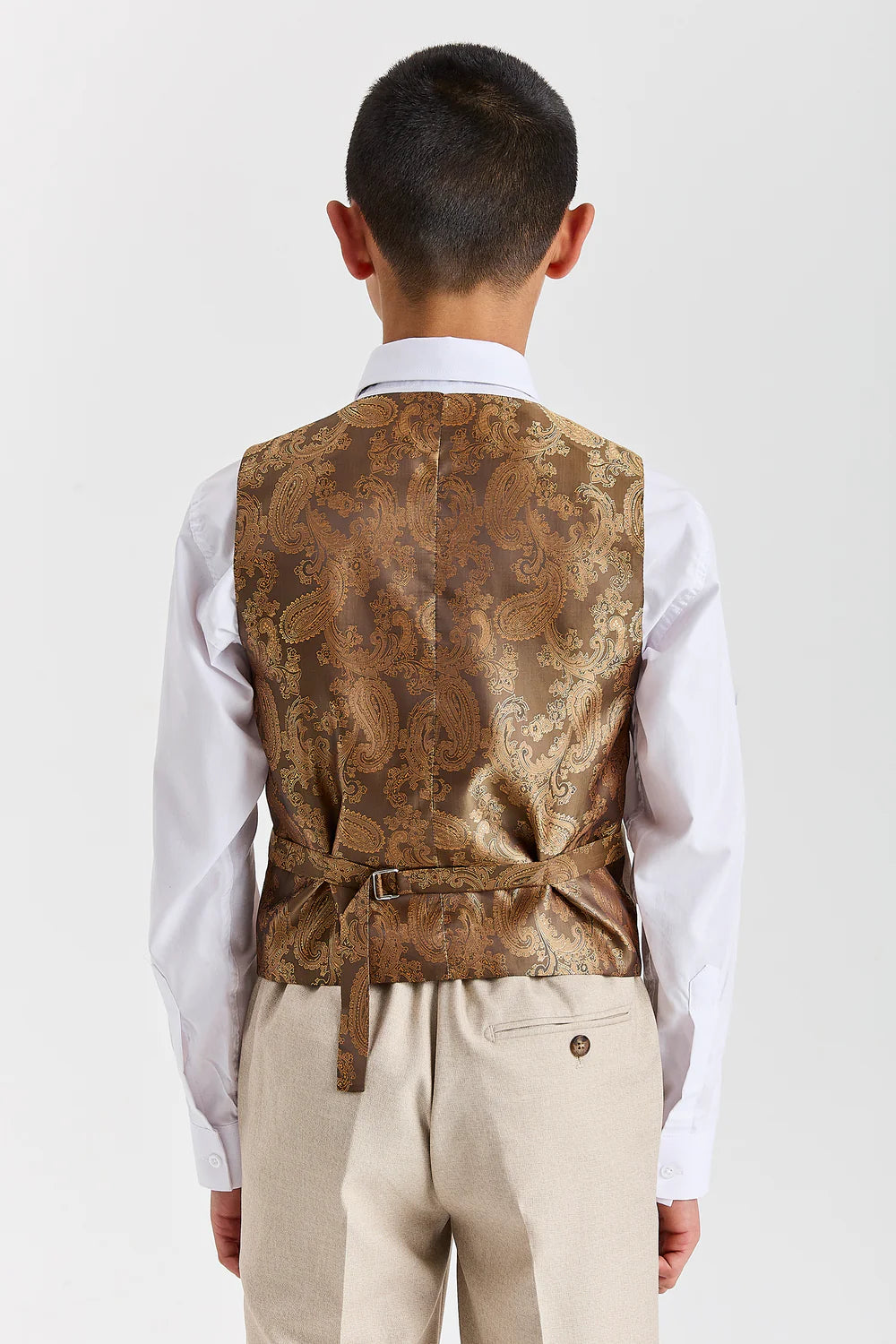 Jungen 3-teiliger maßgeschneiderter Anzug für formelle Anlässe – Belmont – Beige