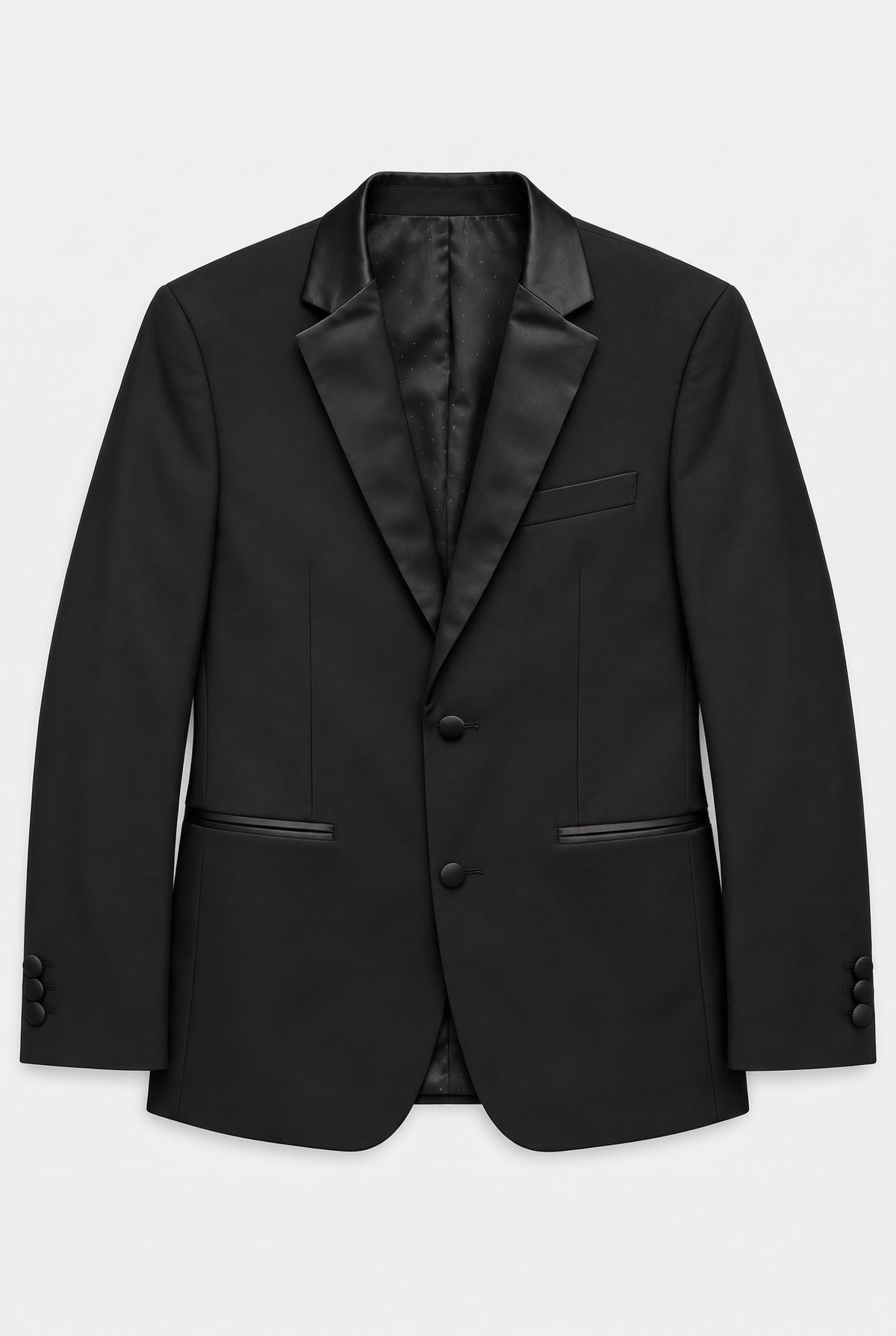 Boys 3-Piece Tuxedo Suit with Satin Notch Lapel - Romano Black  Blazer Picture 