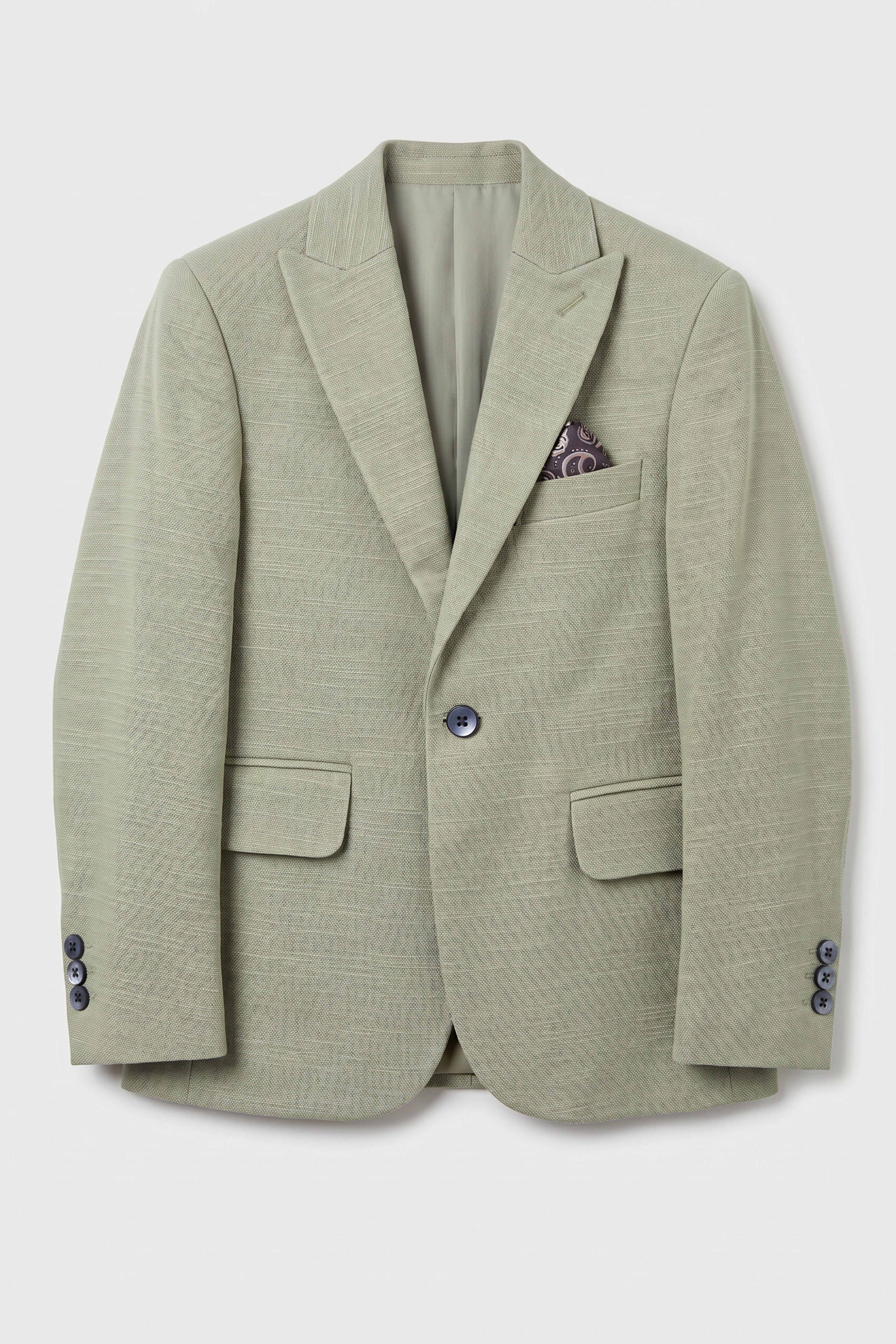 Boys 4-Piece Cotton Casual Suit - Sage Green Jacket Picture