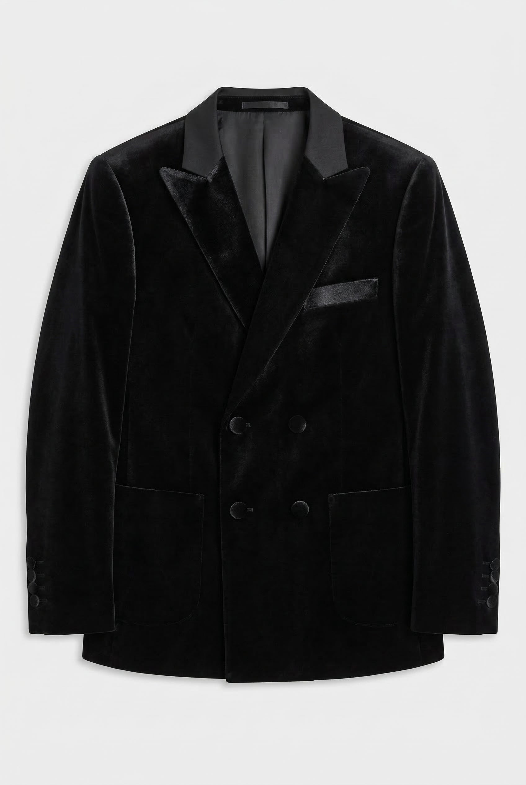 Jungen 4-teiliges Samt Zweireihiger Smoking-Anzug – Albert Schwarz