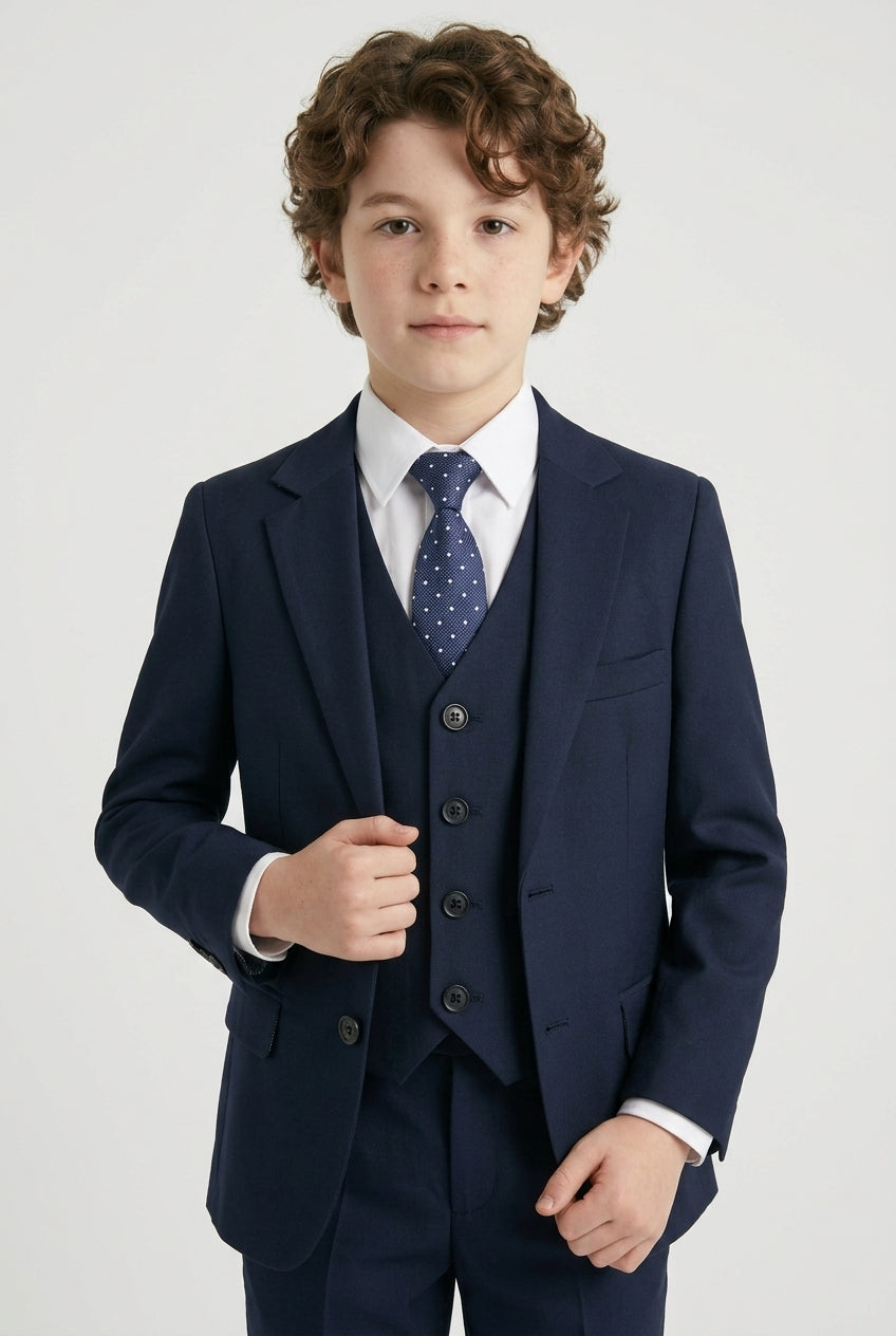 Ensemble costume formel garçon 5 pièces - Modèle 524 Marine