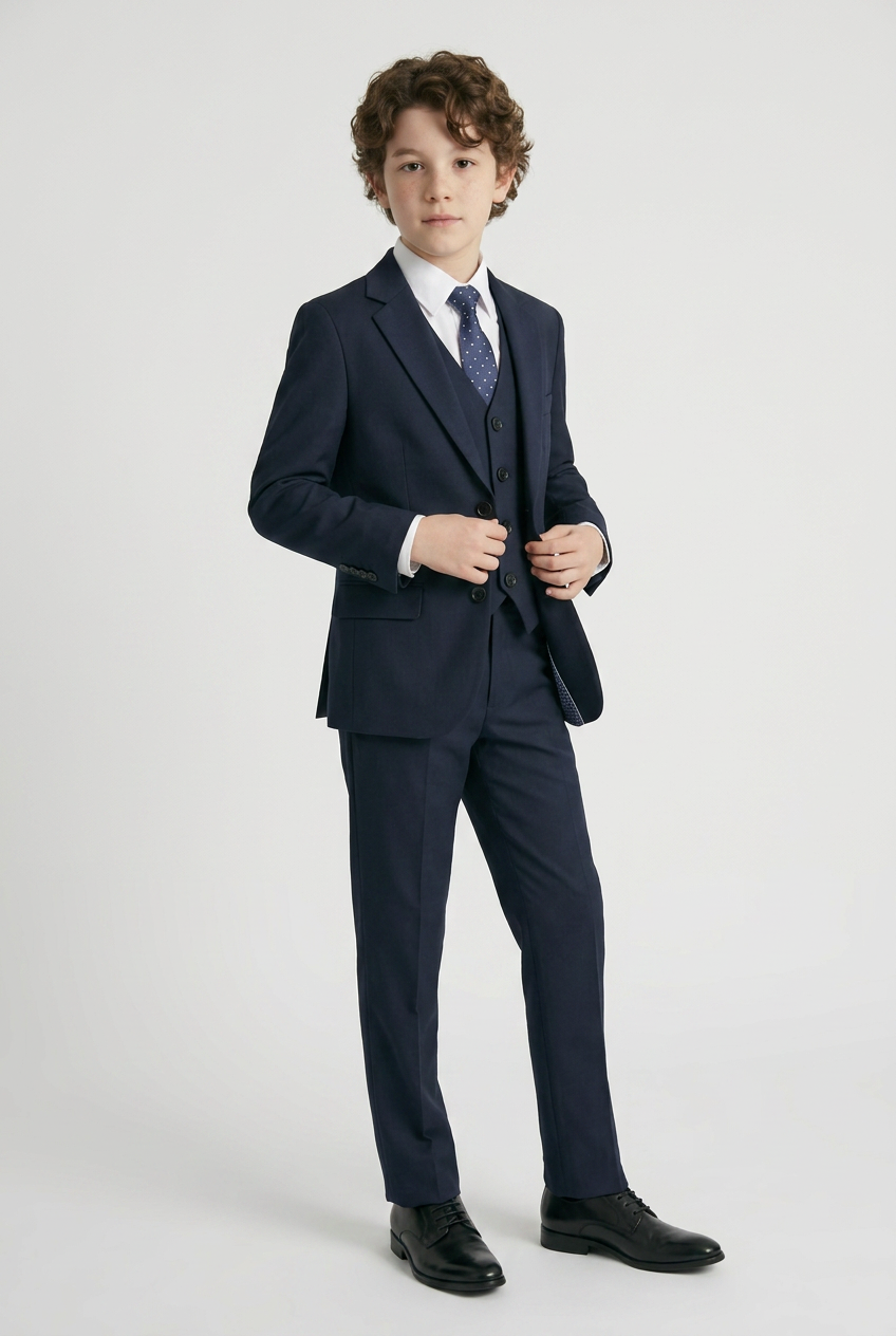 Ensemble costume formel garçon 5 pièces - Modèle 524 Marine
