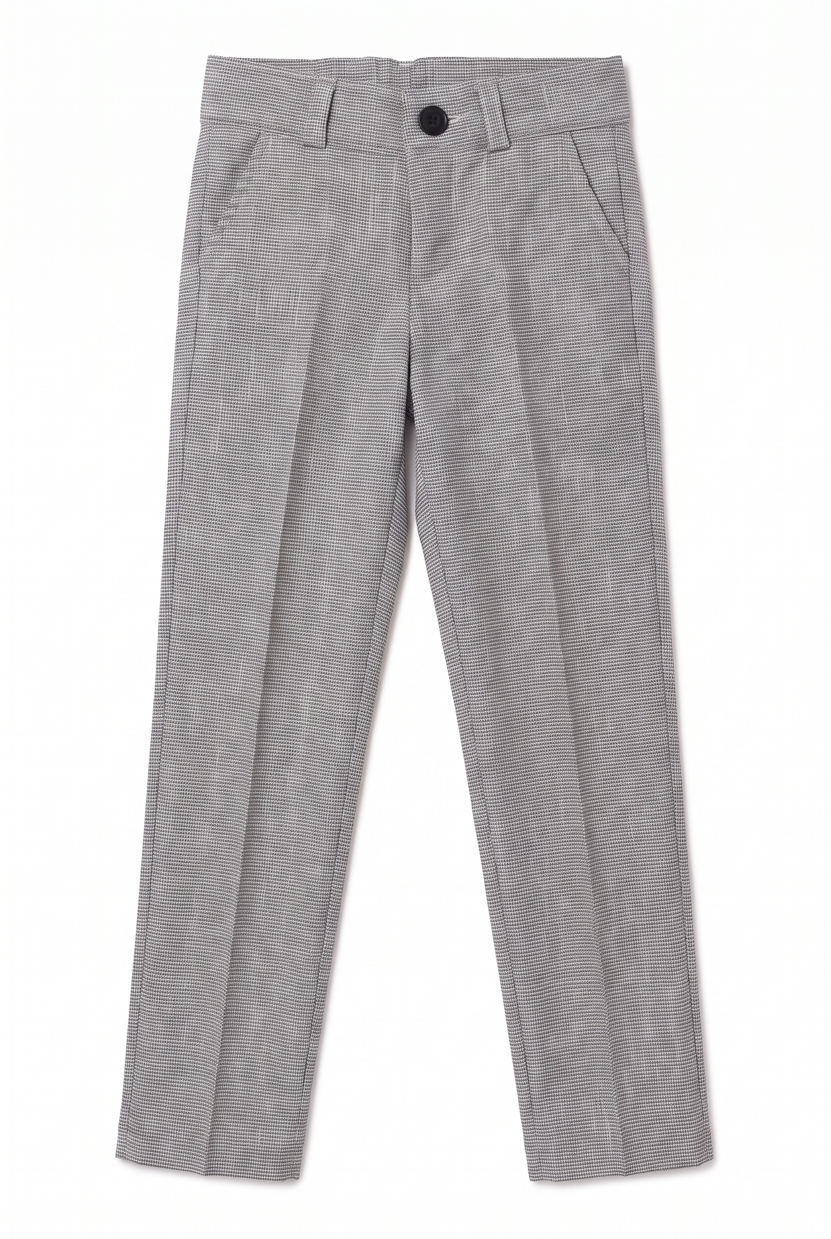 Boys 5-Piece Slim Fit Windowpane Check Suit - Ekose - ASH GREY & BLACK Trousers image