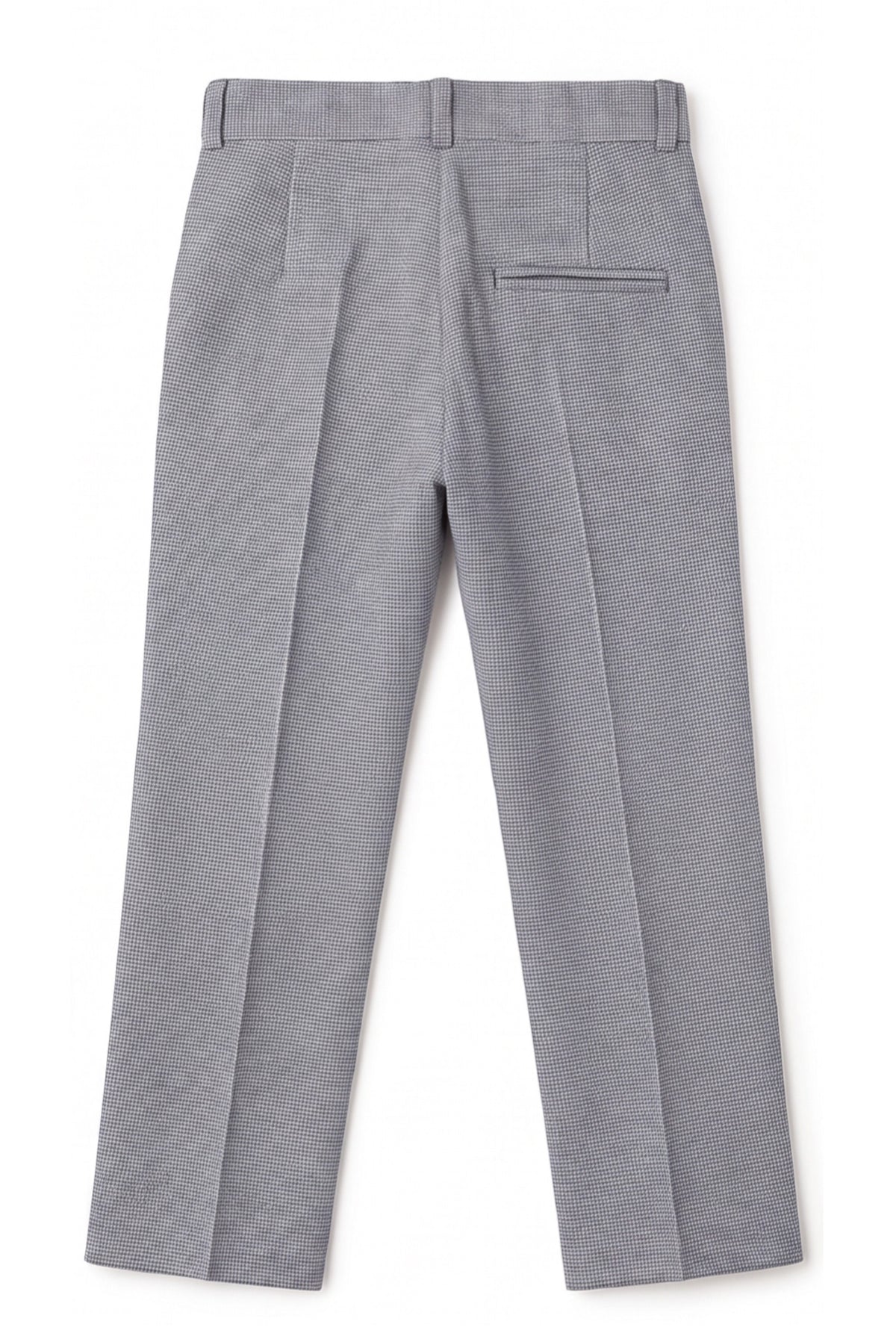 Boys 5-Piece Slim Fit Windowpane Check Suit - Ekose - BLUE Trousers Back Picture